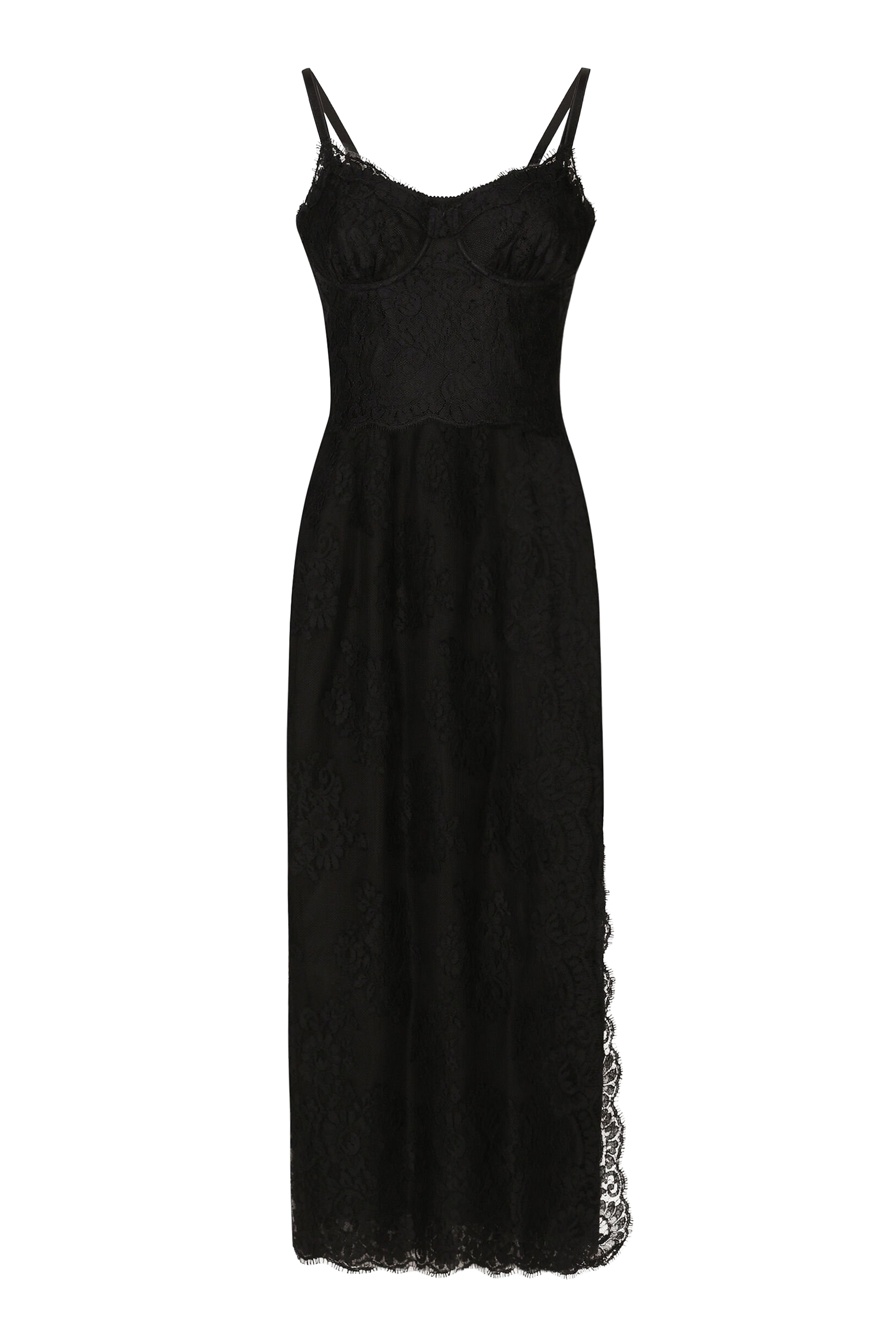 Lace Calf-Length Slip Dress