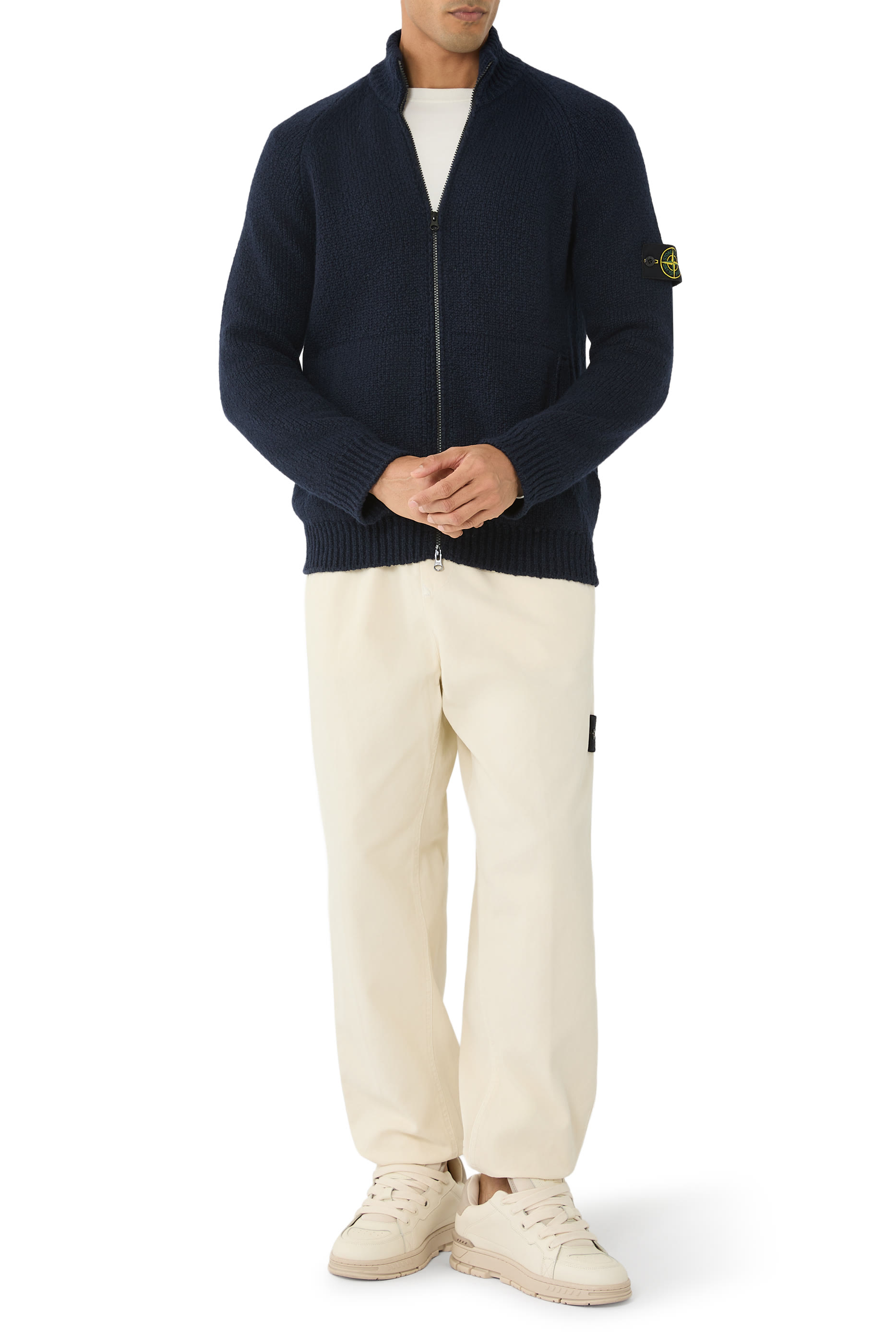 Zip-Up Jumper with Stand Collar 