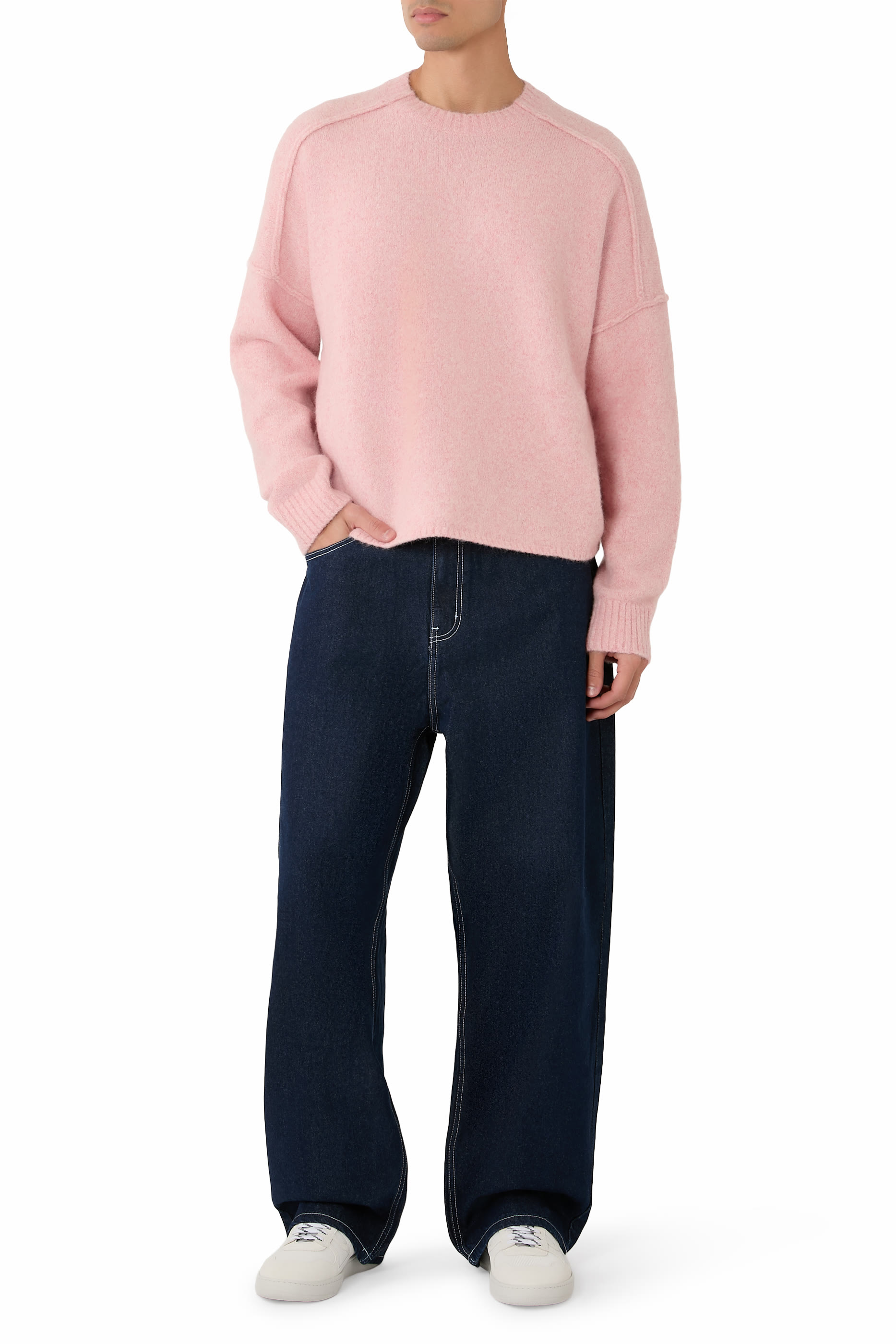 Stitched Super Loose Denim Jeans