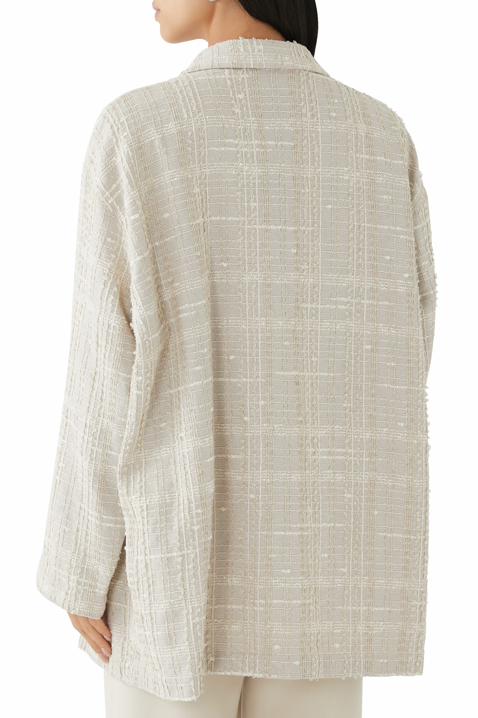 Tweed Check Effect Blazer