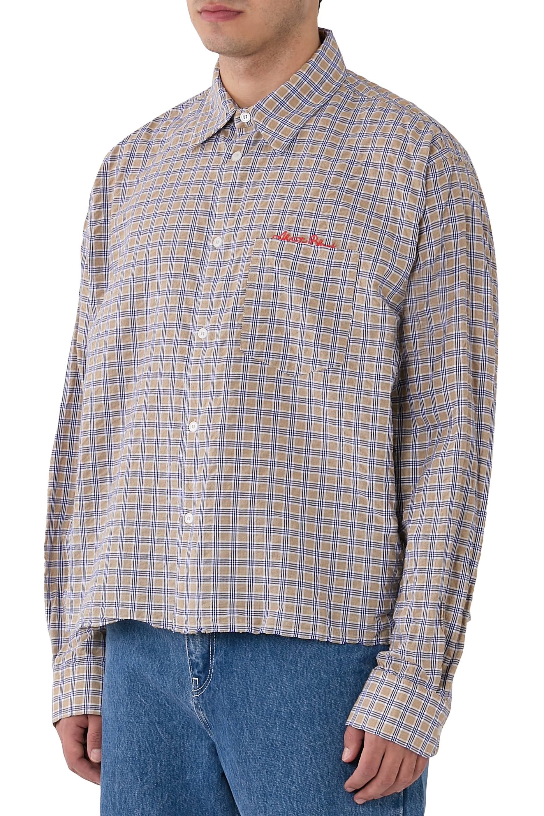 Raw Edge Check Shirt