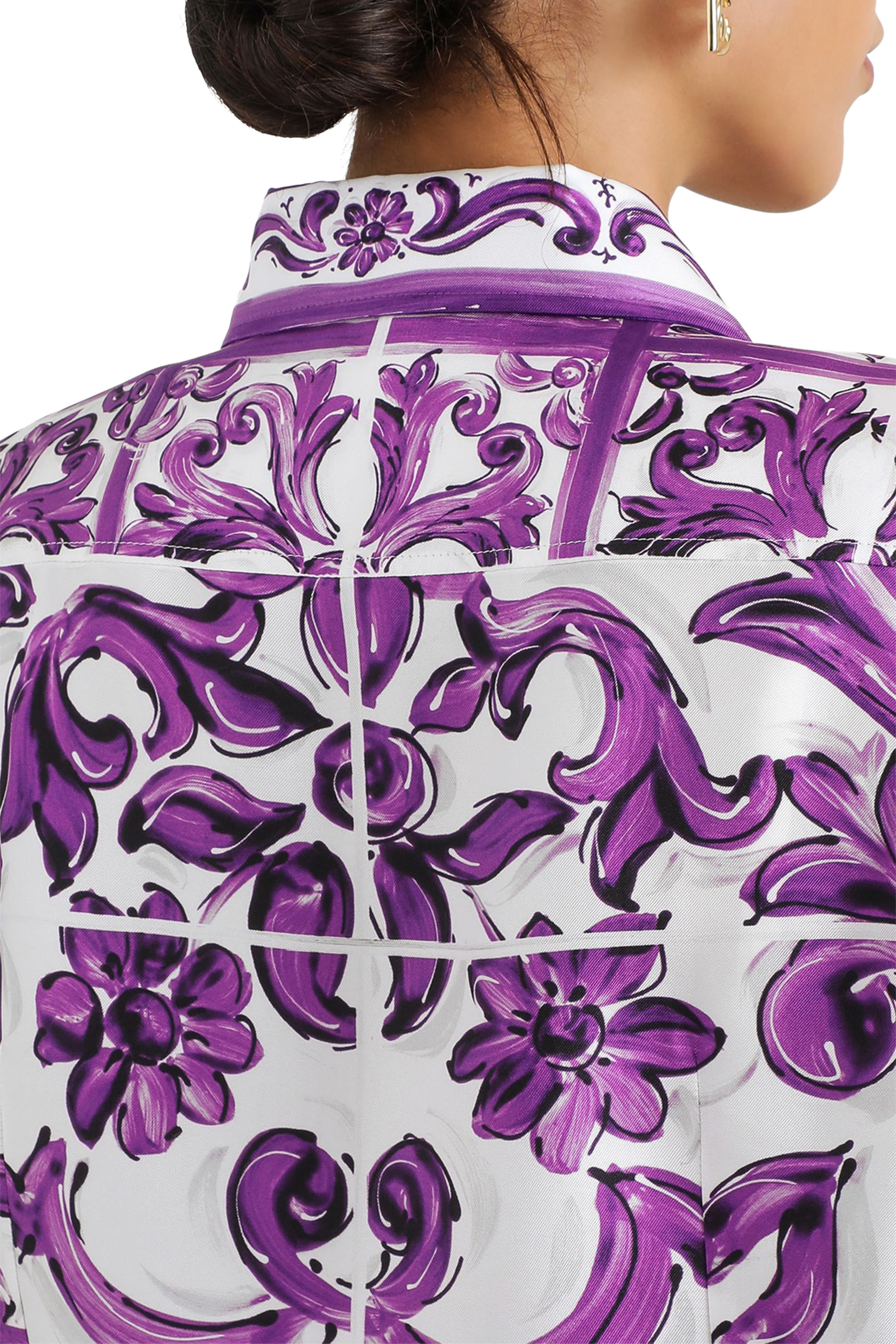 Majolica-Print Silk Twill Shirt