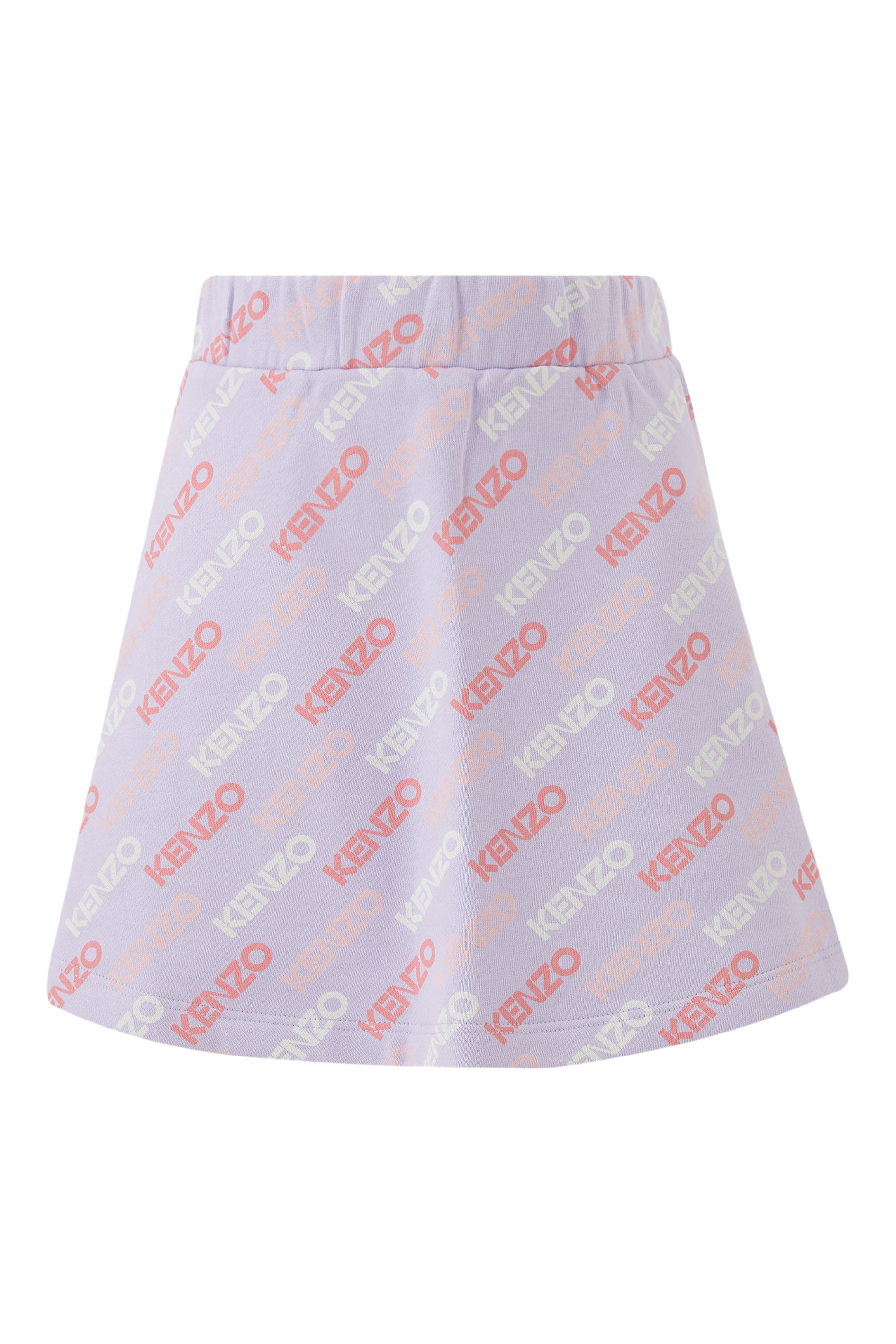 All-Over Logo Printed Flared Skirt