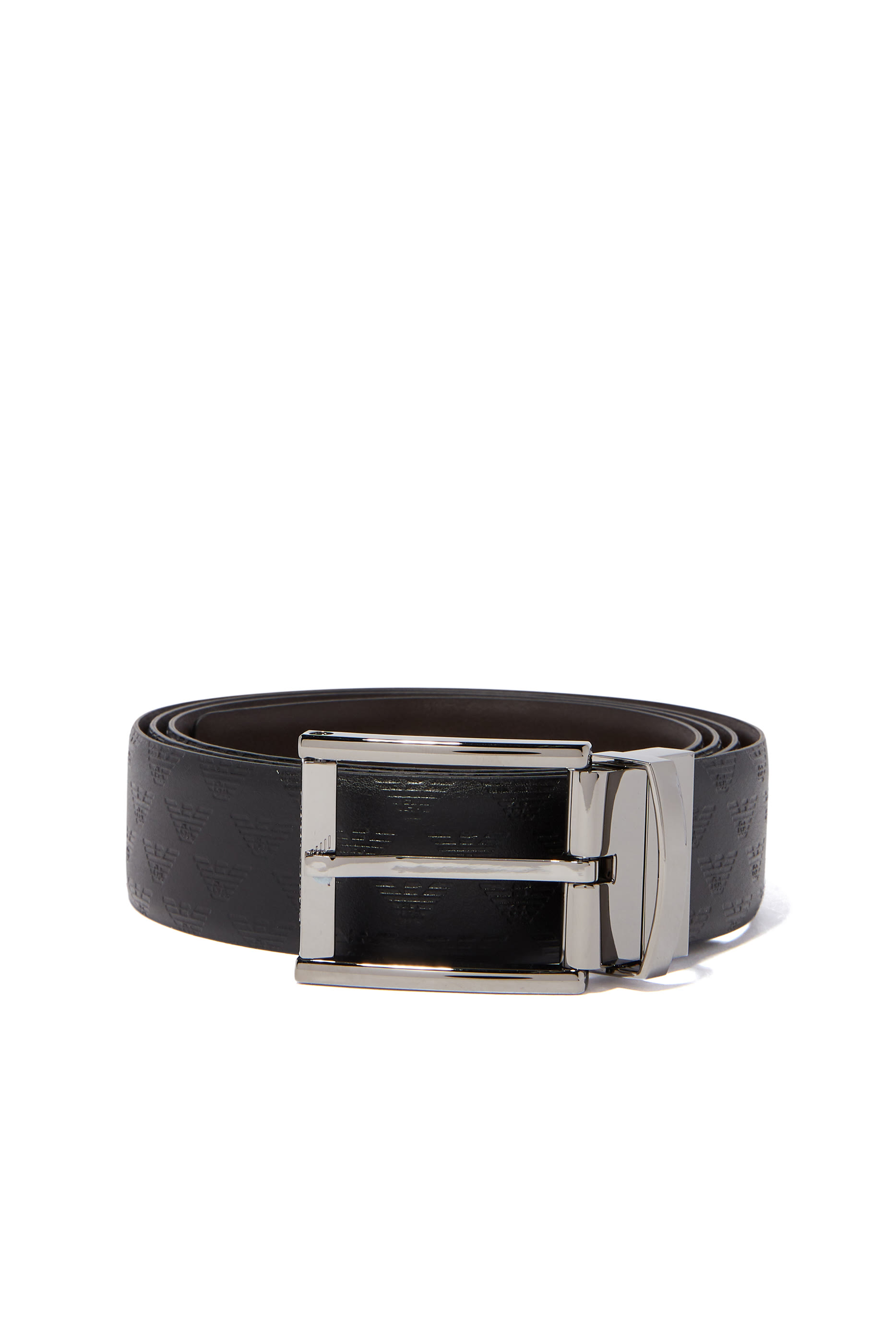 All-Over Logo Reversible Leather Buckle Belt
