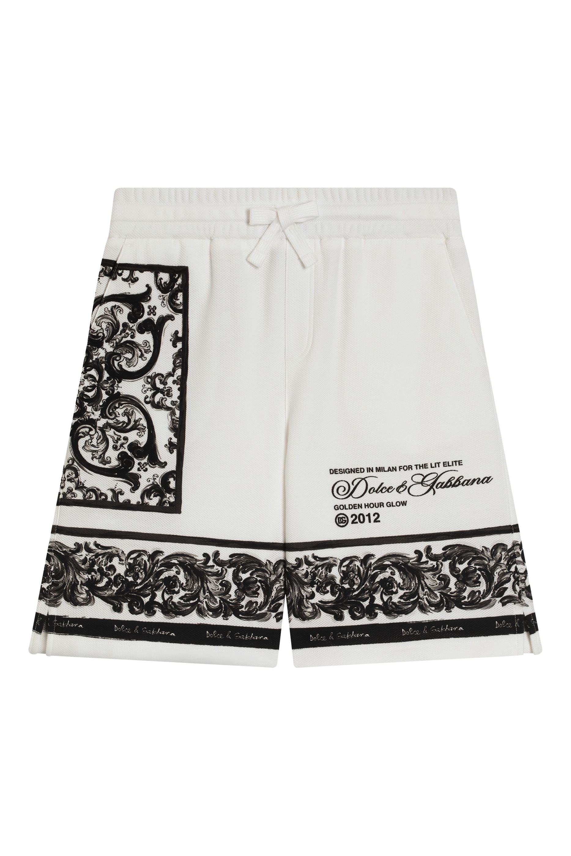 Kids Majolica-Print Double Pique Bermuda Shorts