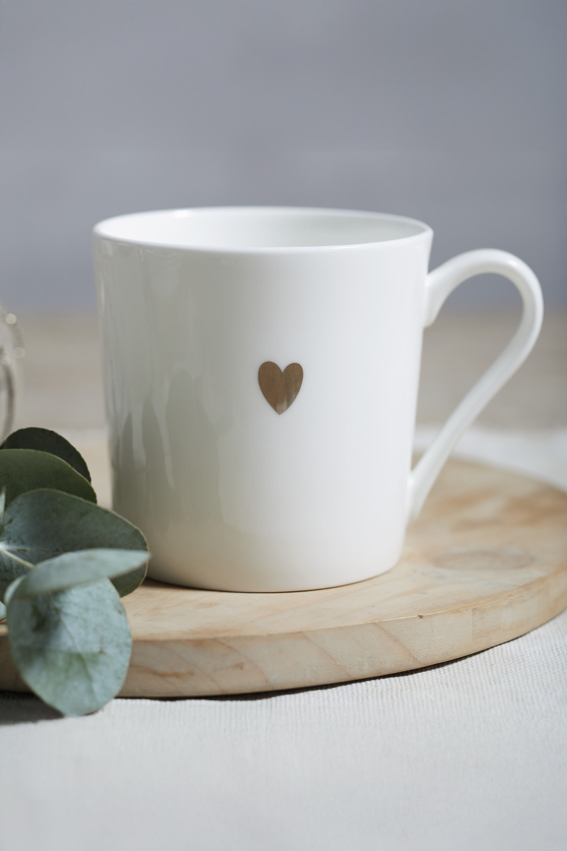 Bone China Heart Mug