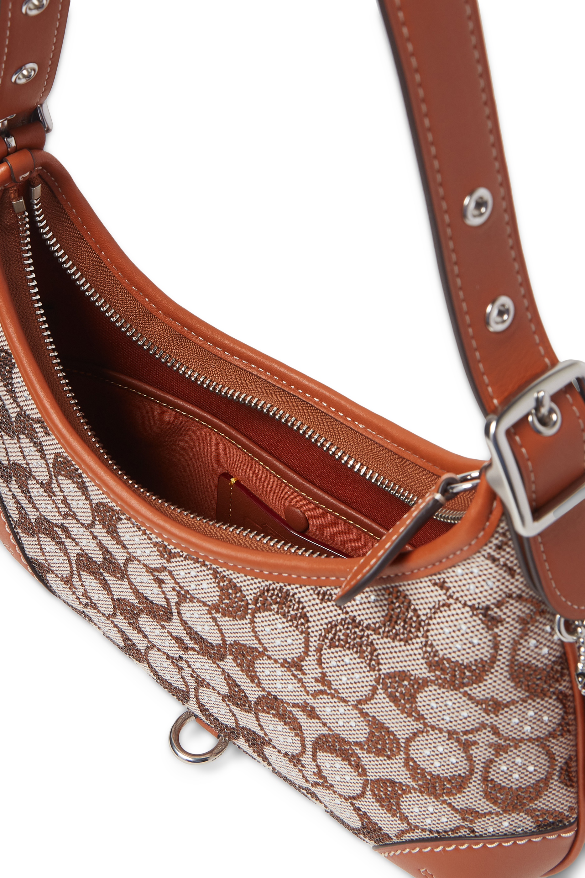 Hamptons Hobo Bag in Crystal Signature Jacquard