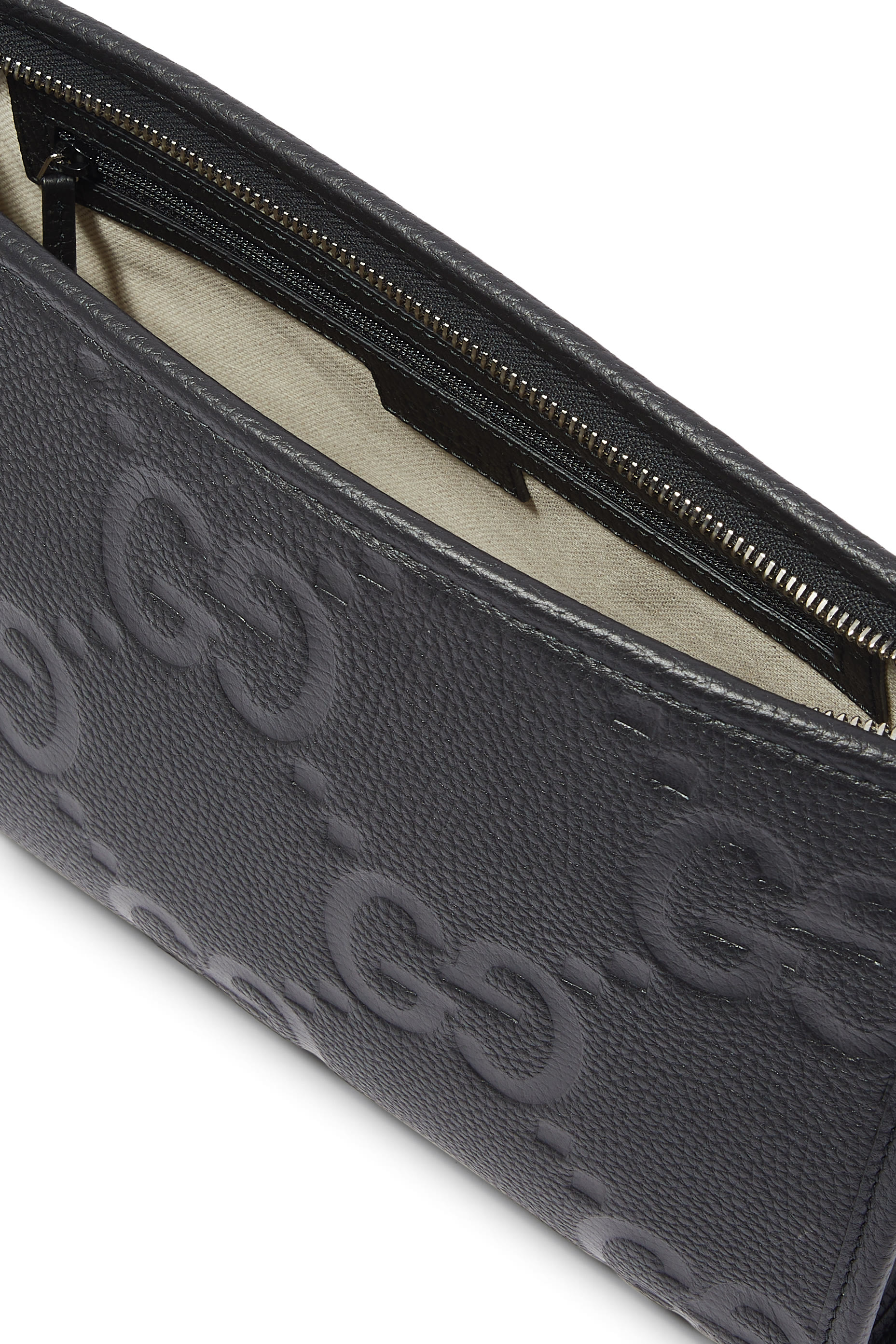 Jumbo GG Leather Pouch