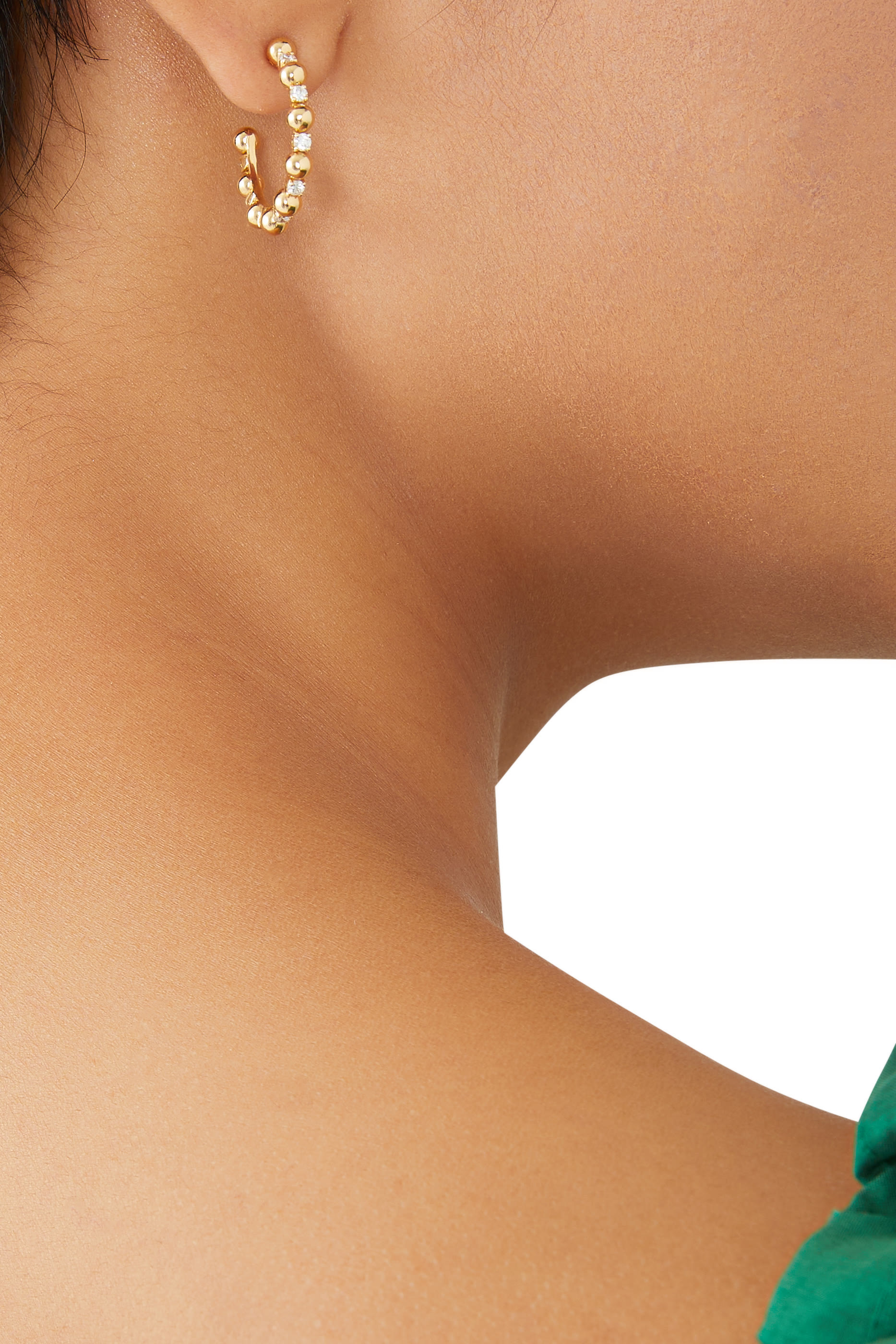 Gifu Small Hoop Earrings, 18k Yellow Gold & Diamonds