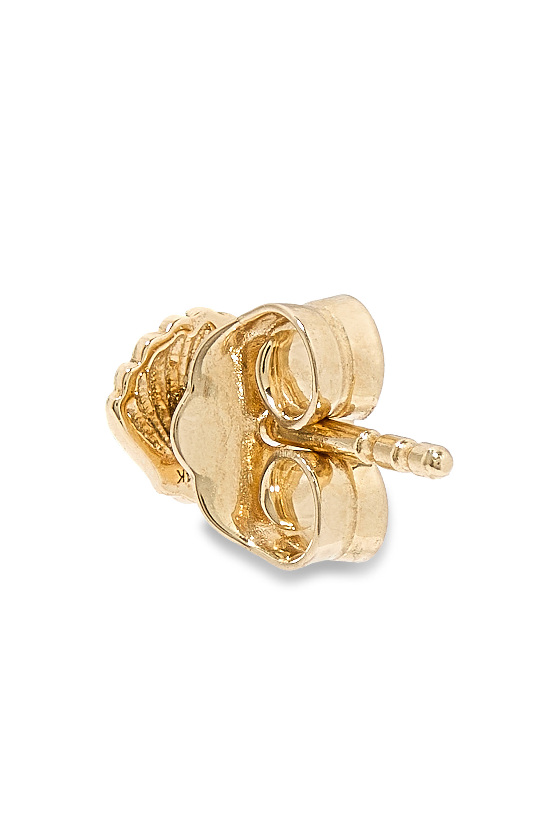Kids Tiny Shell Clam Studs, 14K Yellow Gold &  Diamond
