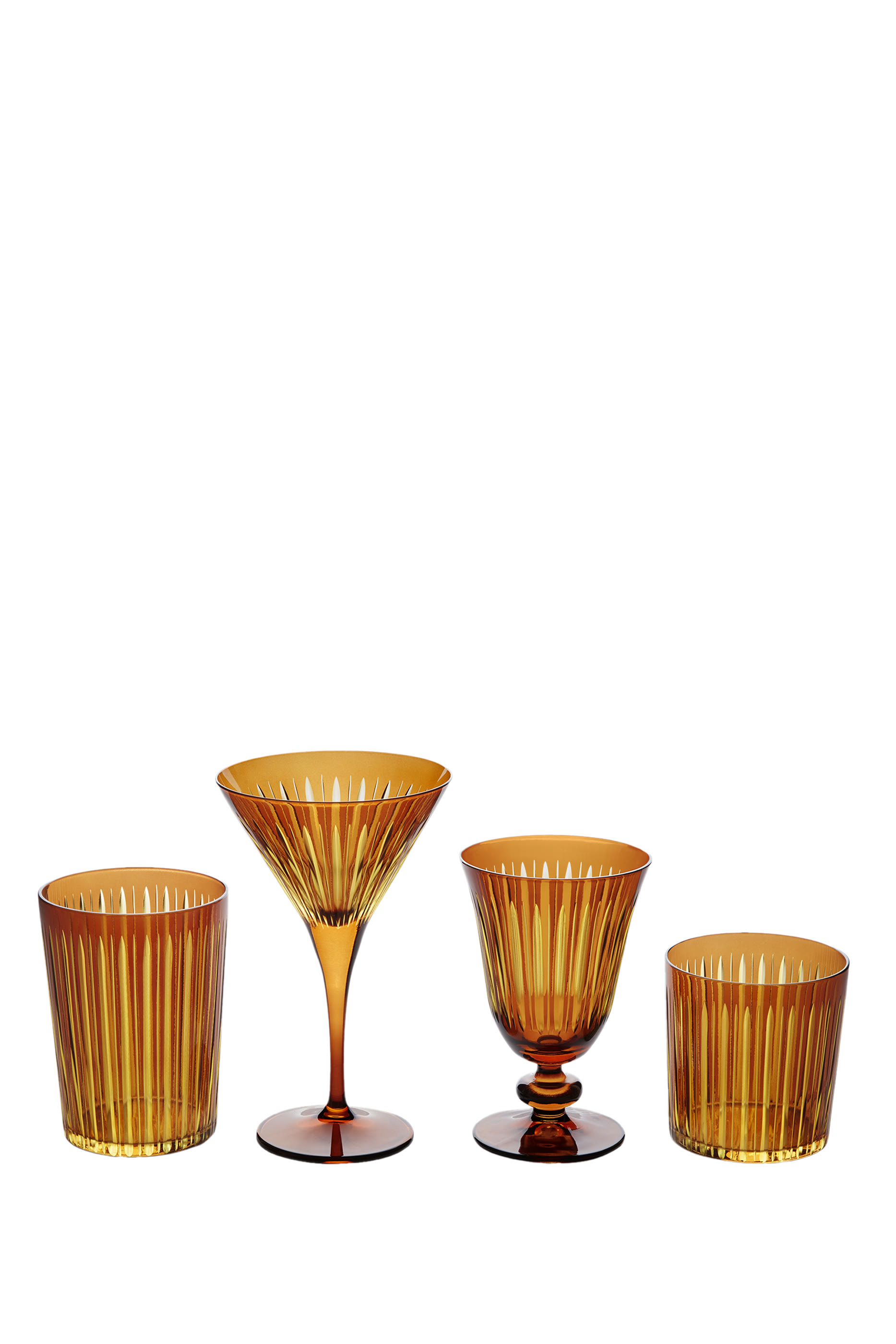 Prism Amber Double Old Fashioned Glass, Set of 4