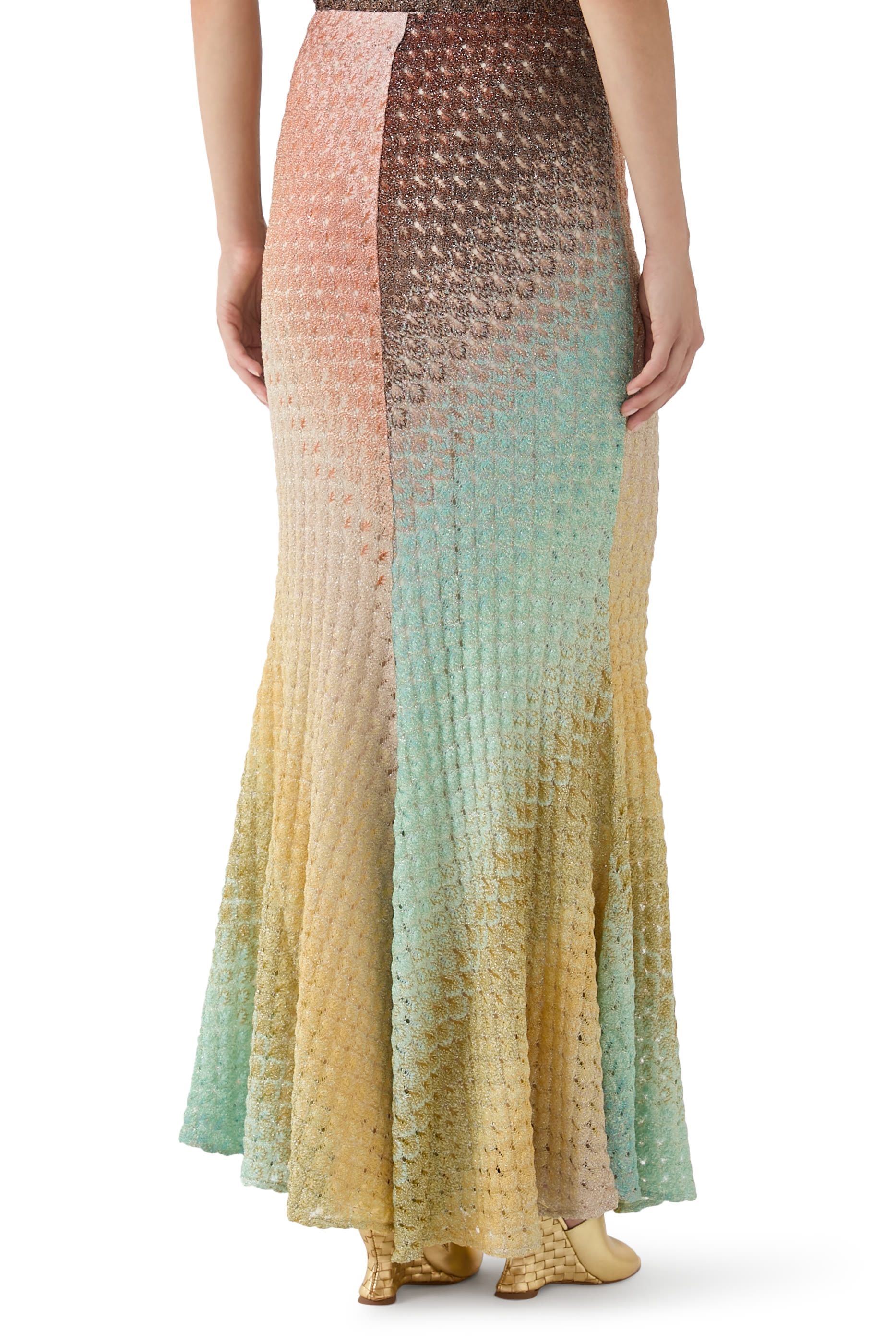 Ombre Degrade Lace Raschel Maxi Skirt
