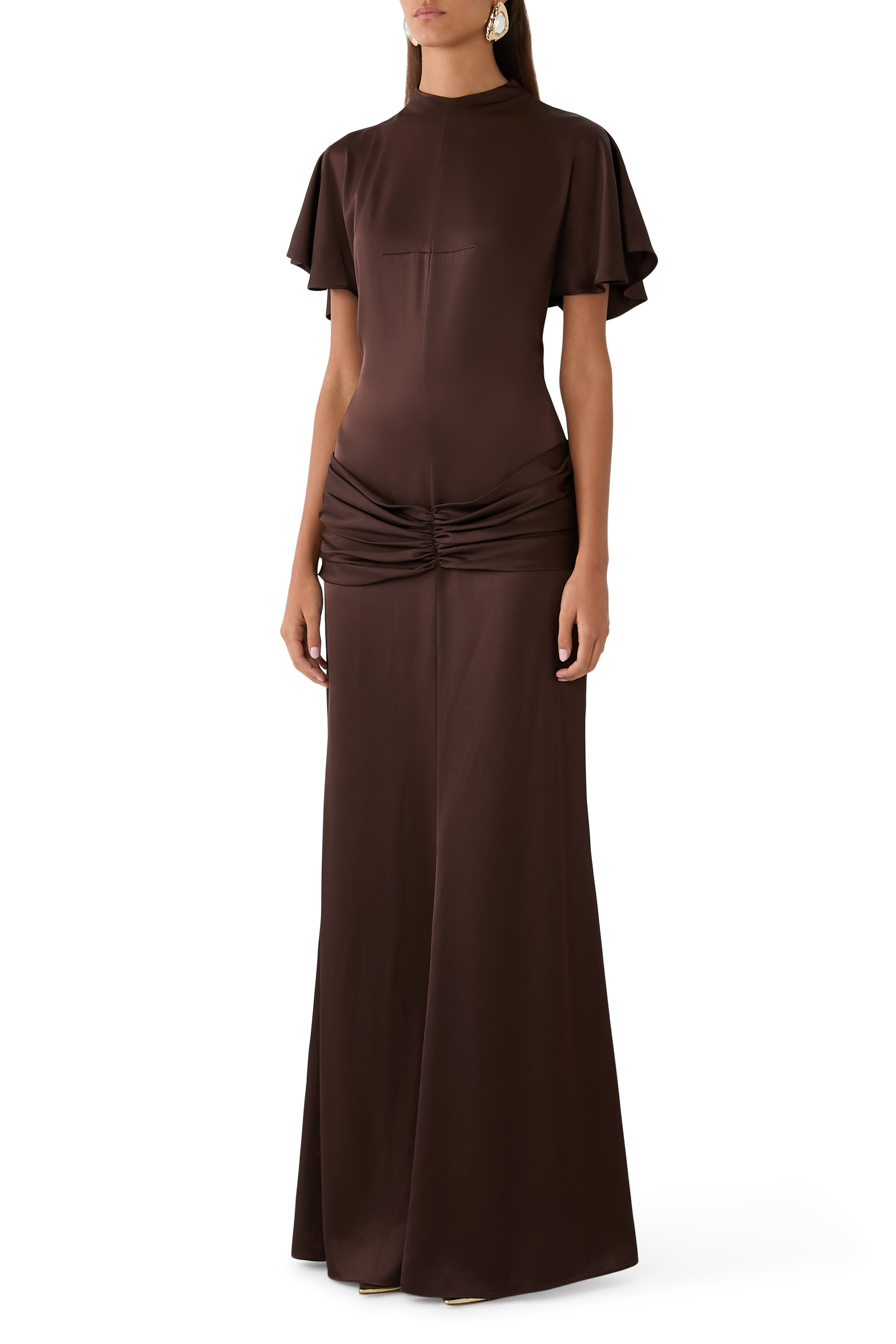 Myra Maxi Dress in Double Satin