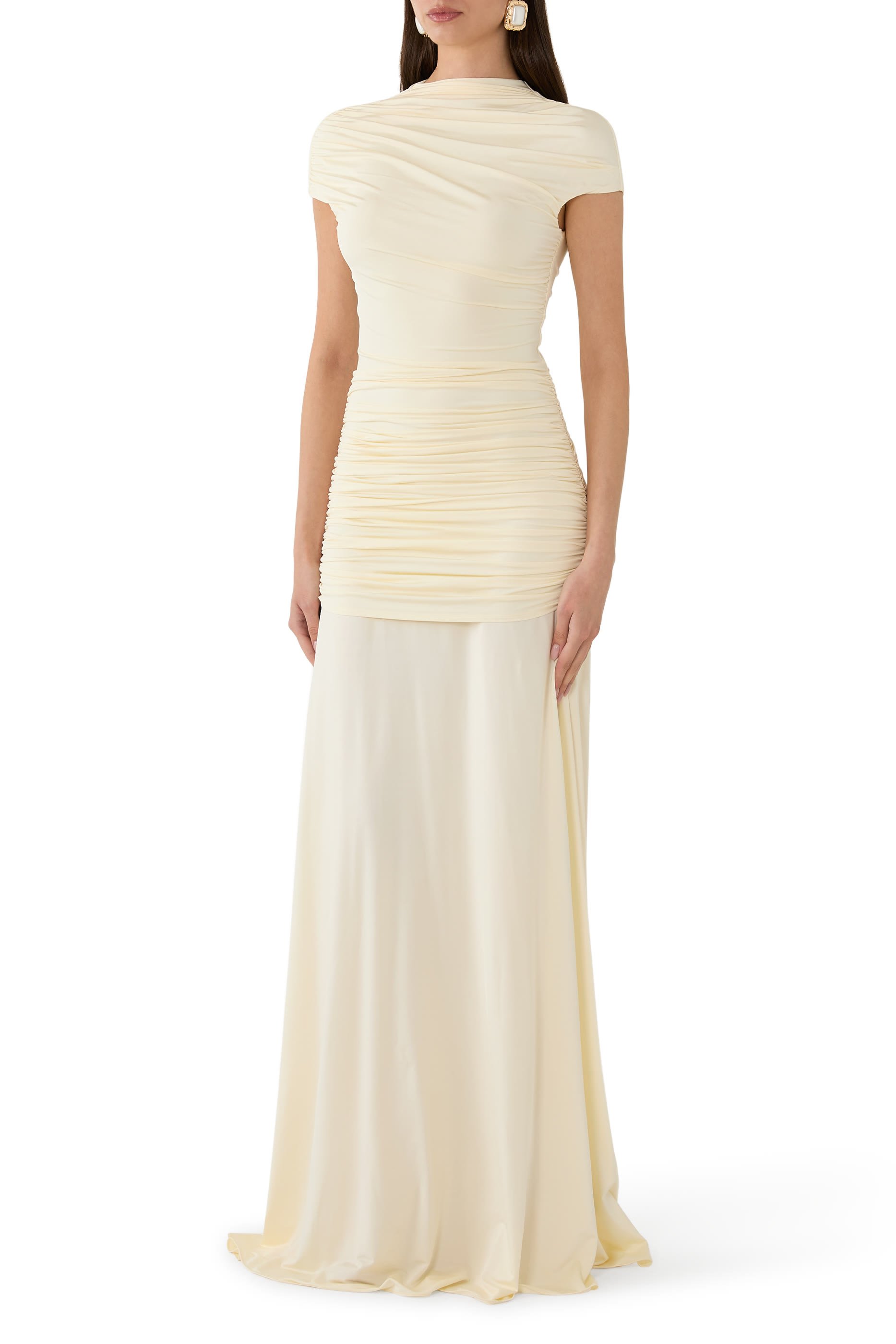 Jersey Draped Maxi Dress