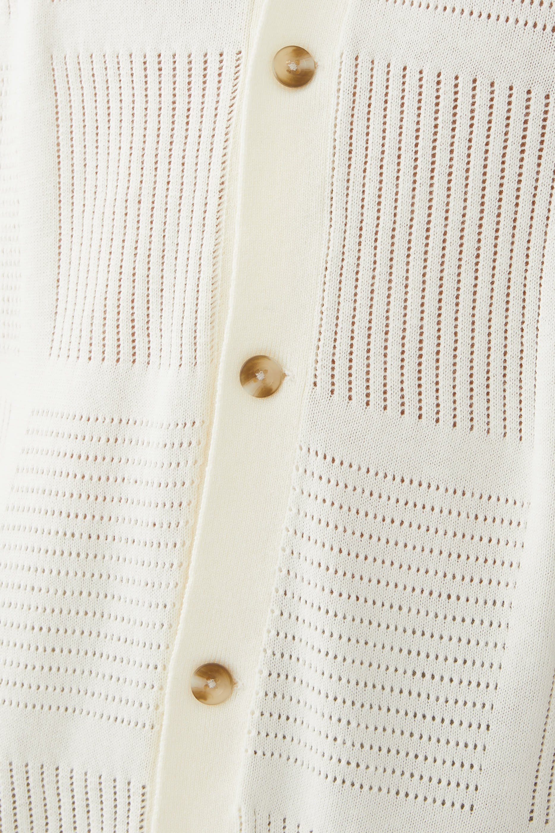 Patchwork Pointelle Short Sleeves Shirt