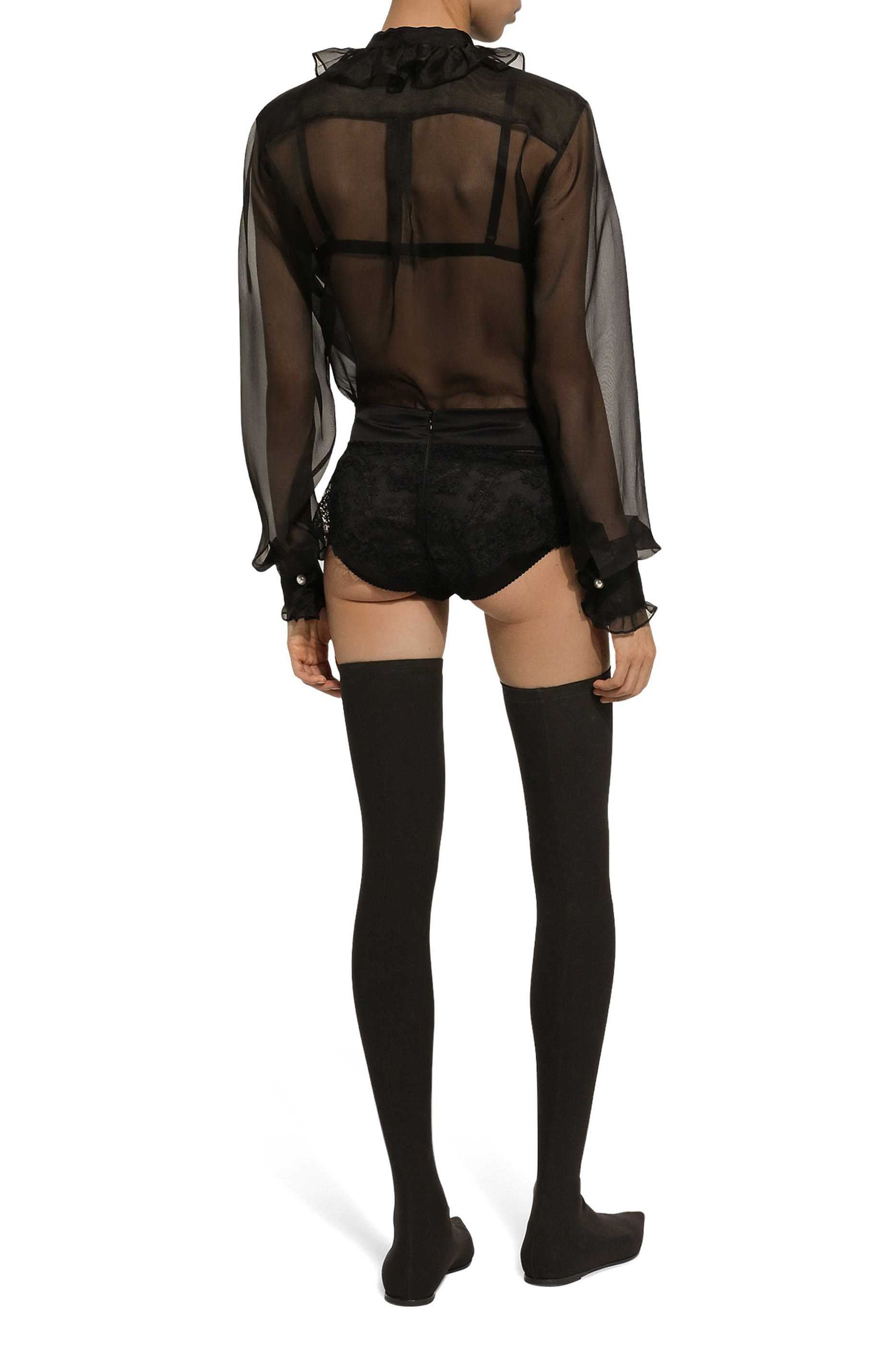 Organza Shirt with Ruffles