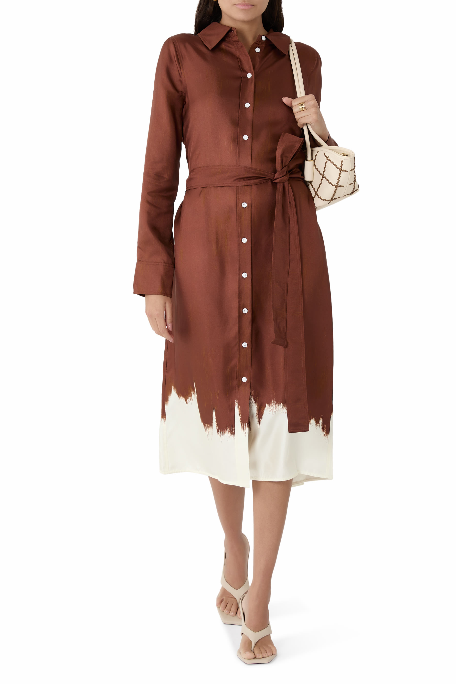 Amaya Dress in Double Printed Silk Twill