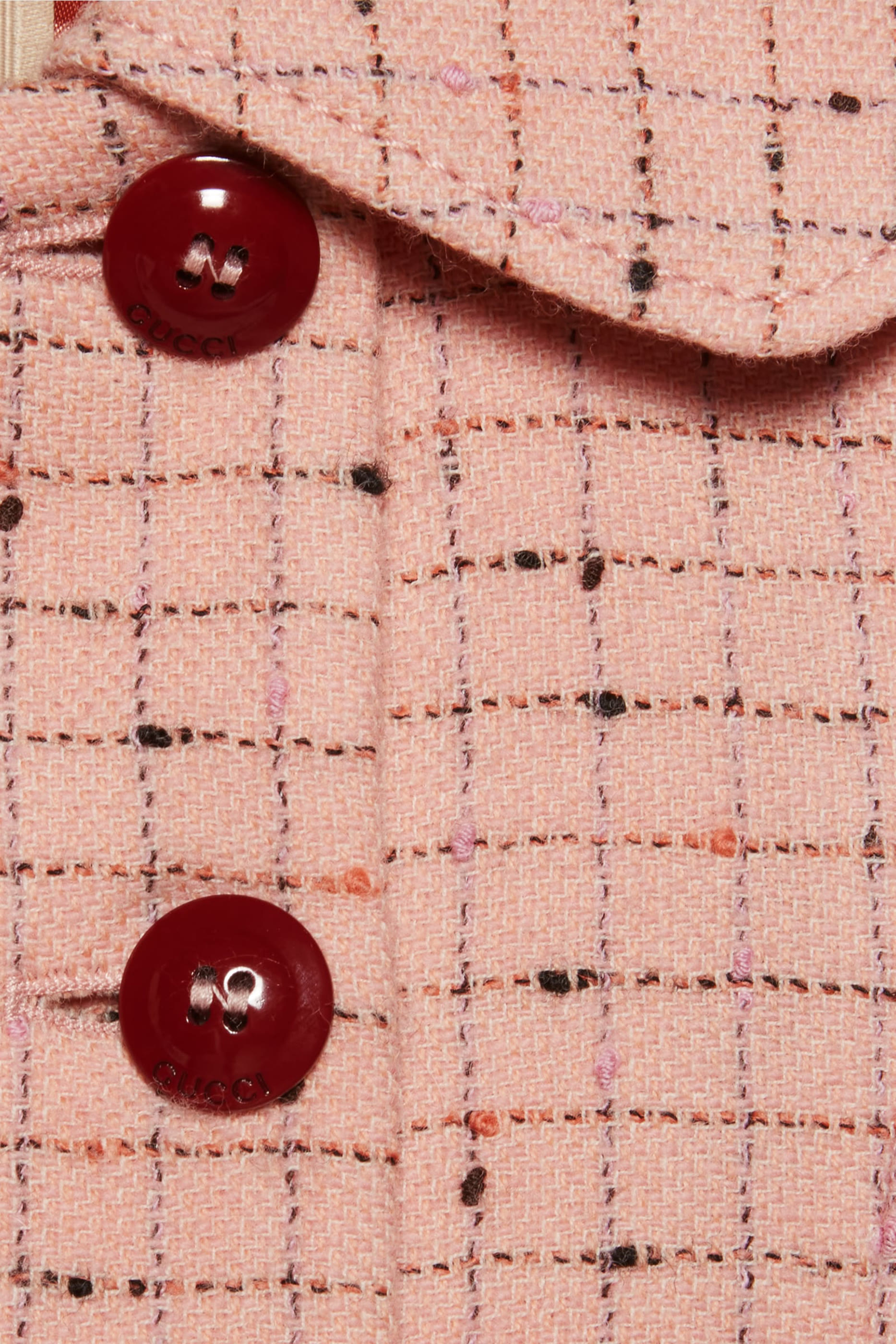 Kids Check Damier Wool Coat