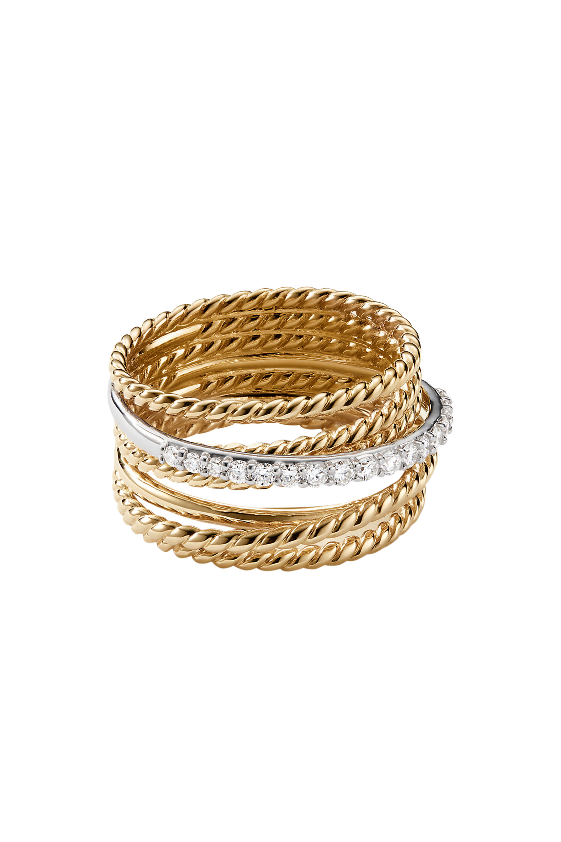 Crossover Ring, 18k Gold & Diamonds