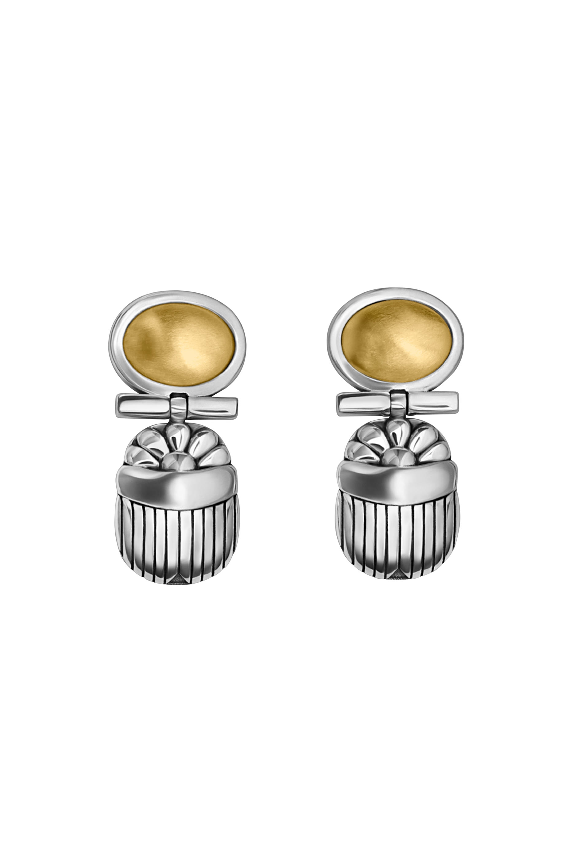  Classic Earrings, 18K Yellow Gold & Sterling Silver
