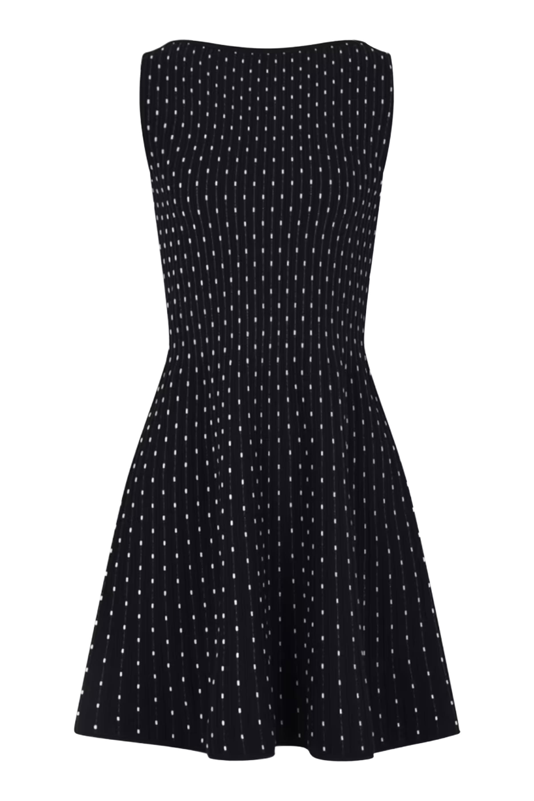 Boat Neck Flared Skirt Dress