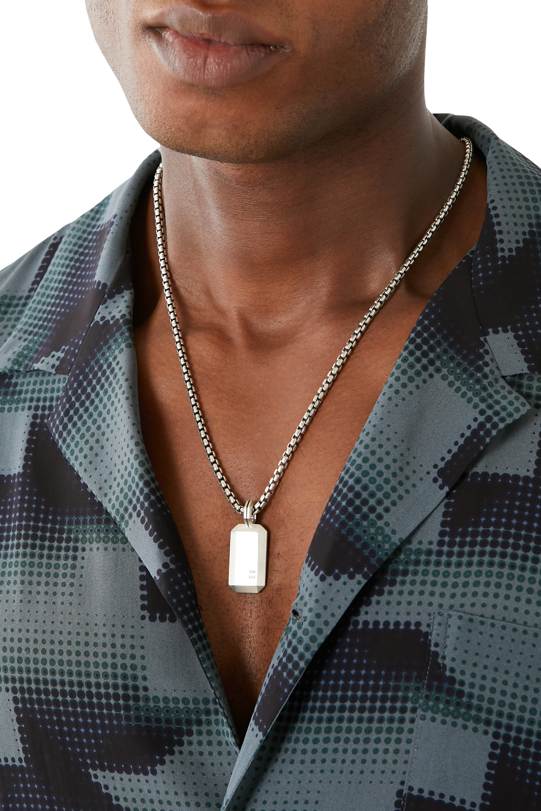 Deco Tag, Sterling Silver with Black Diamonds