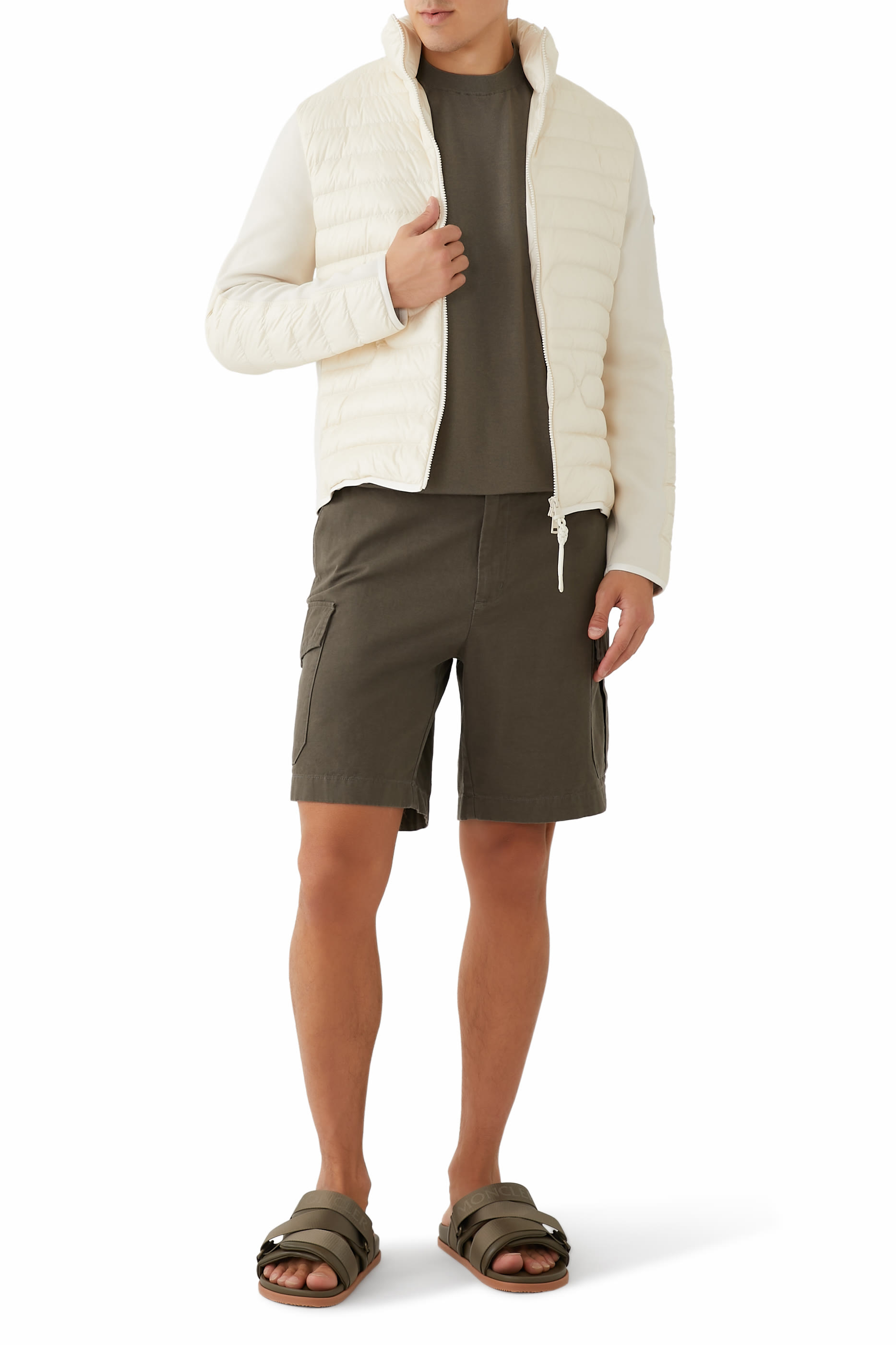 Padded Wool Zip-Up Cardigan