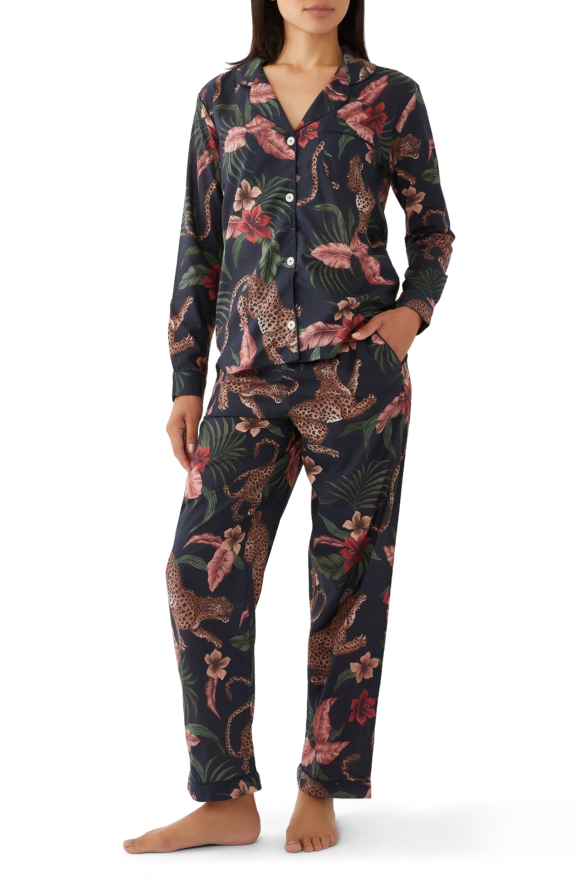 Soleia Leopard Long Pajama Set