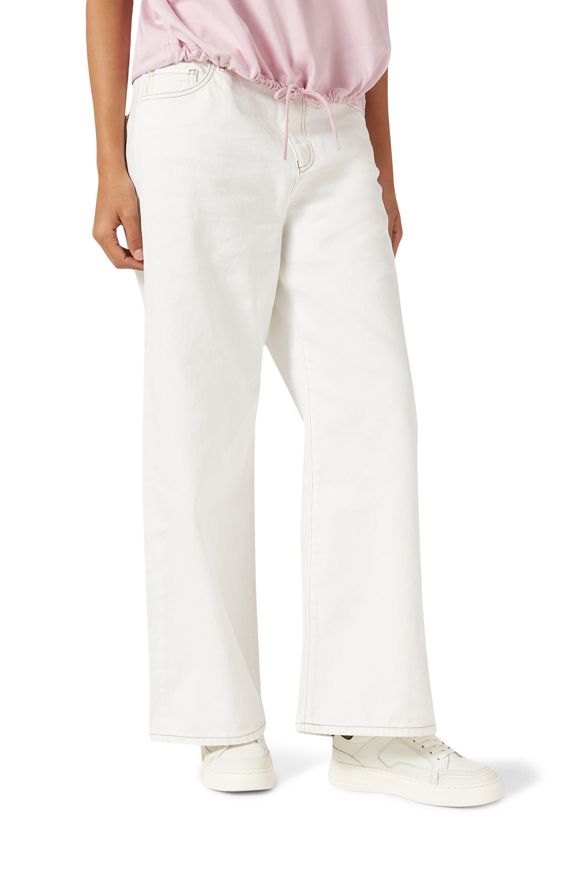 Eagle Logo Leather Sneakers