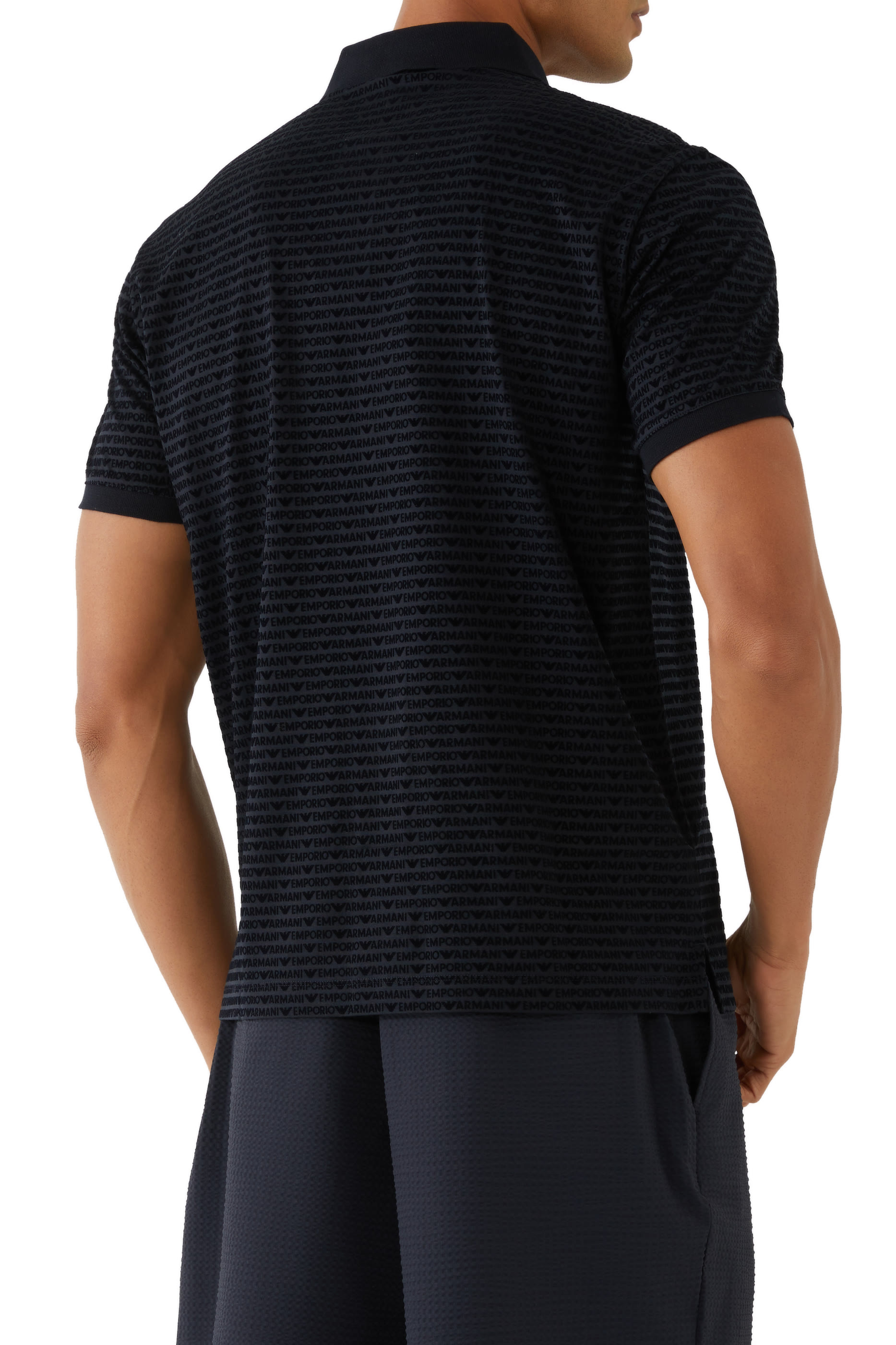 All-Over Flock Logo Lettering T-Shirt