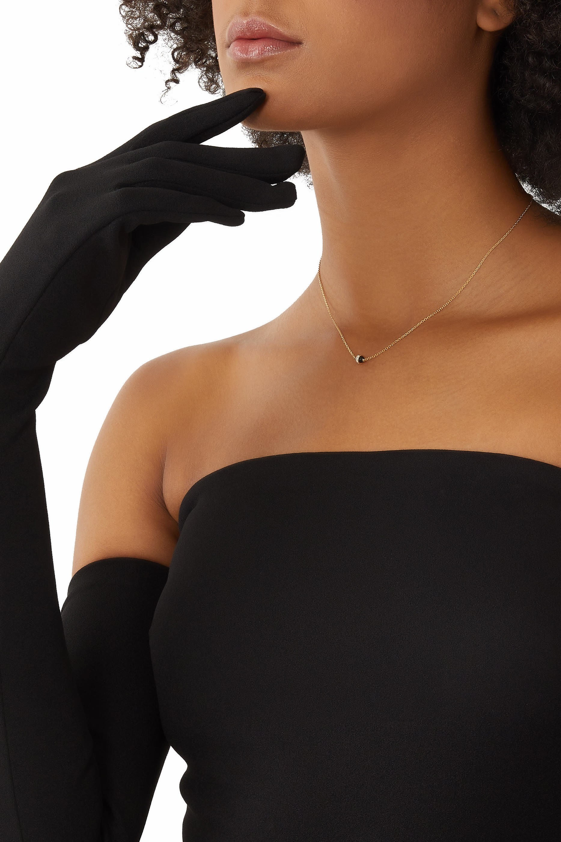 The Single Carbon Necklace, 18k Yellow Gold & Diamonds