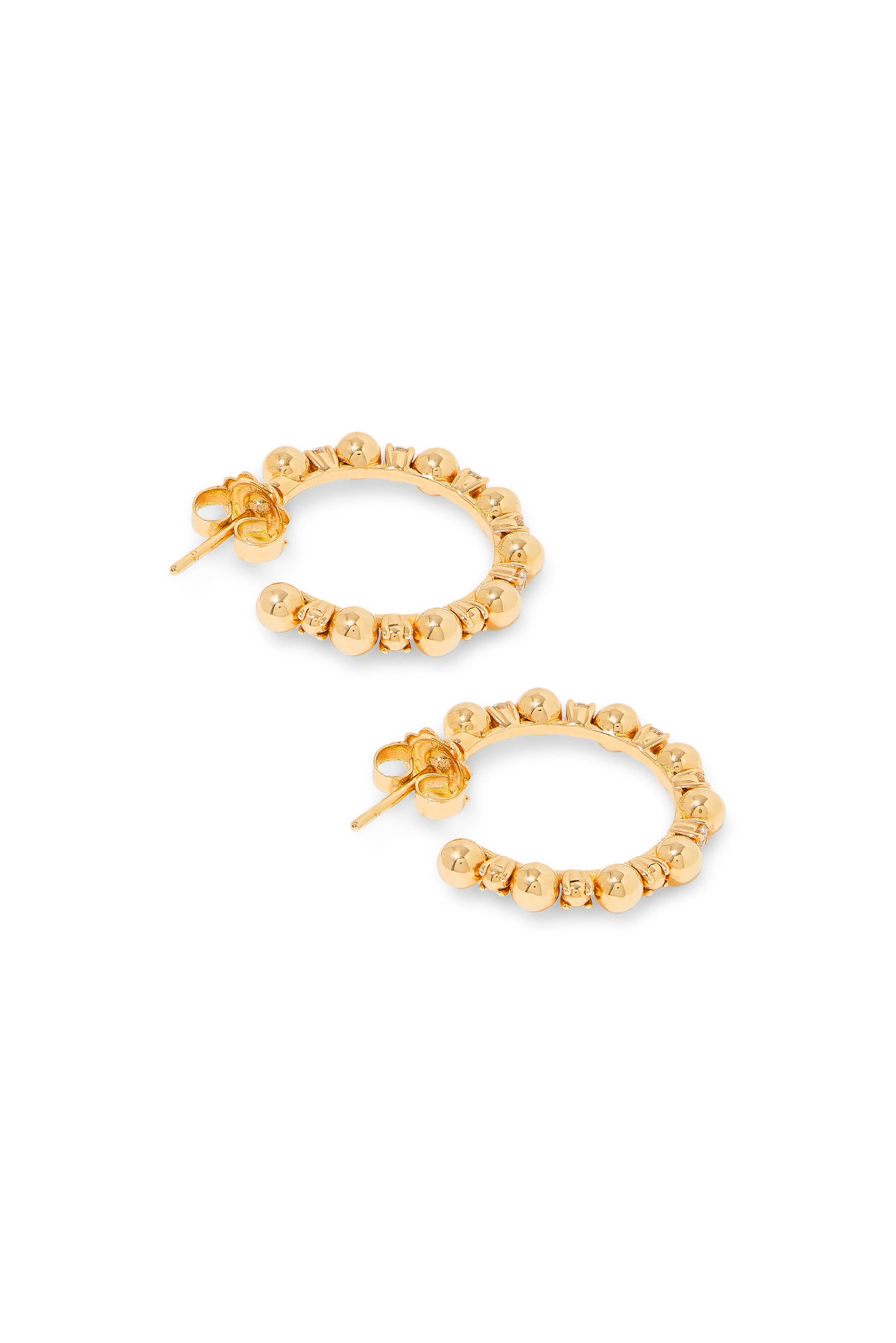 Gifu Small Hoop Earrings, 18k Yellow Gold & Diamonds