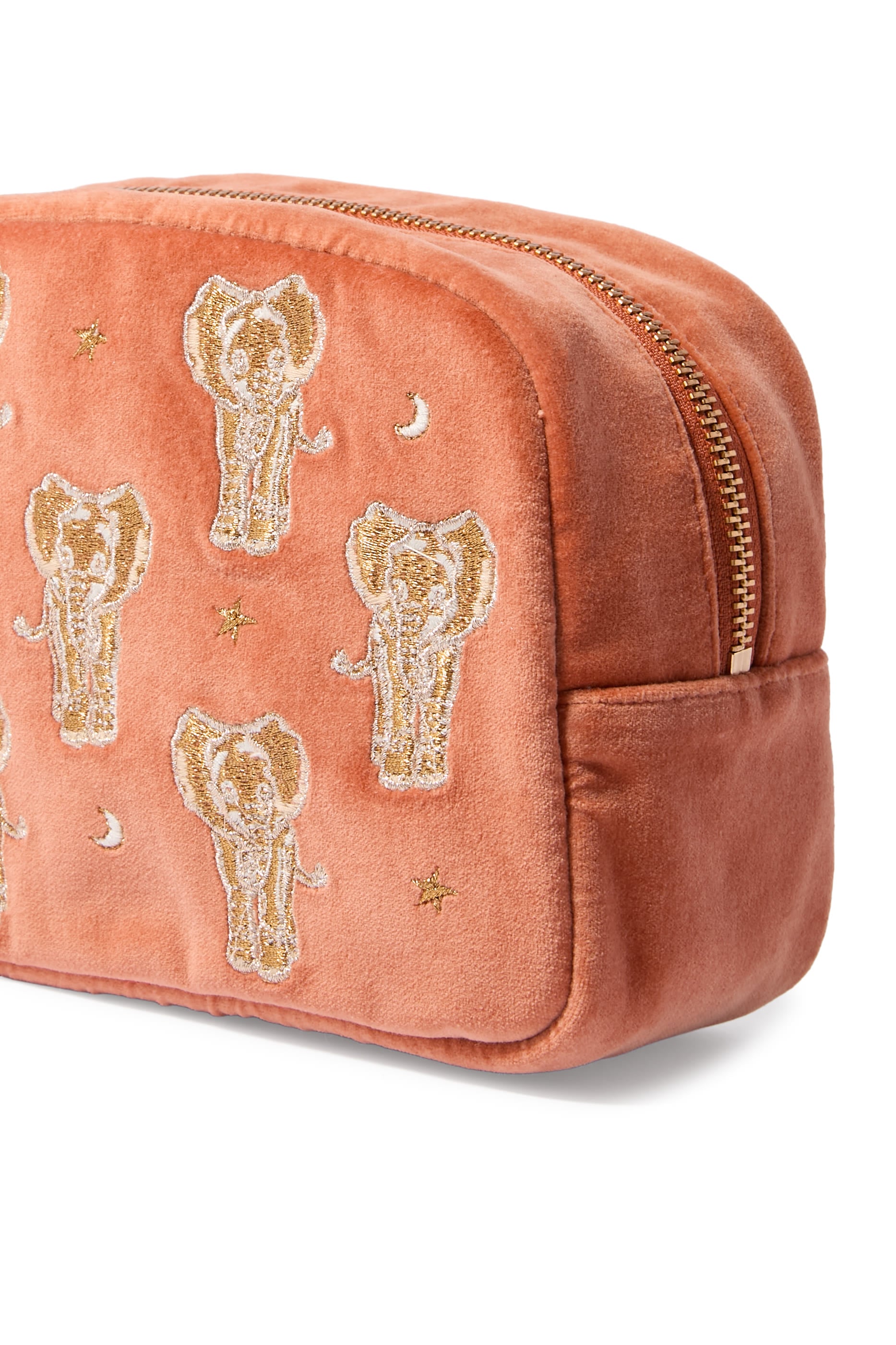 Golden Elephants Makeup Bag