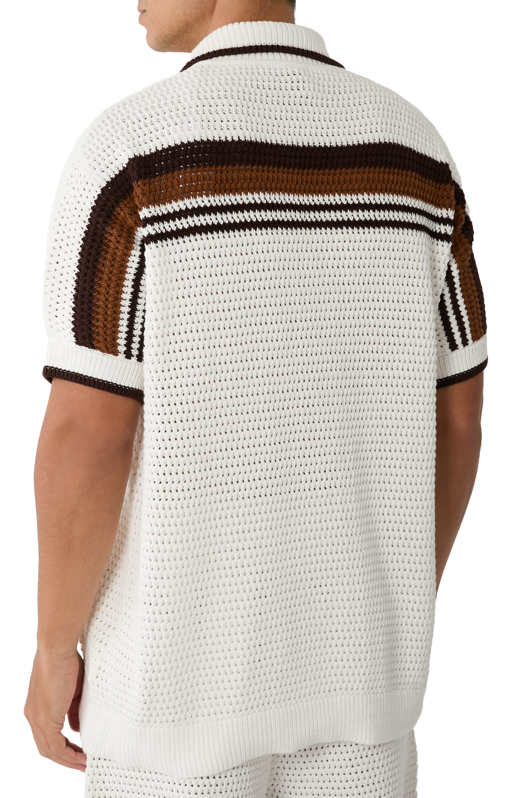 Tennis Stripe Crochet Shirt