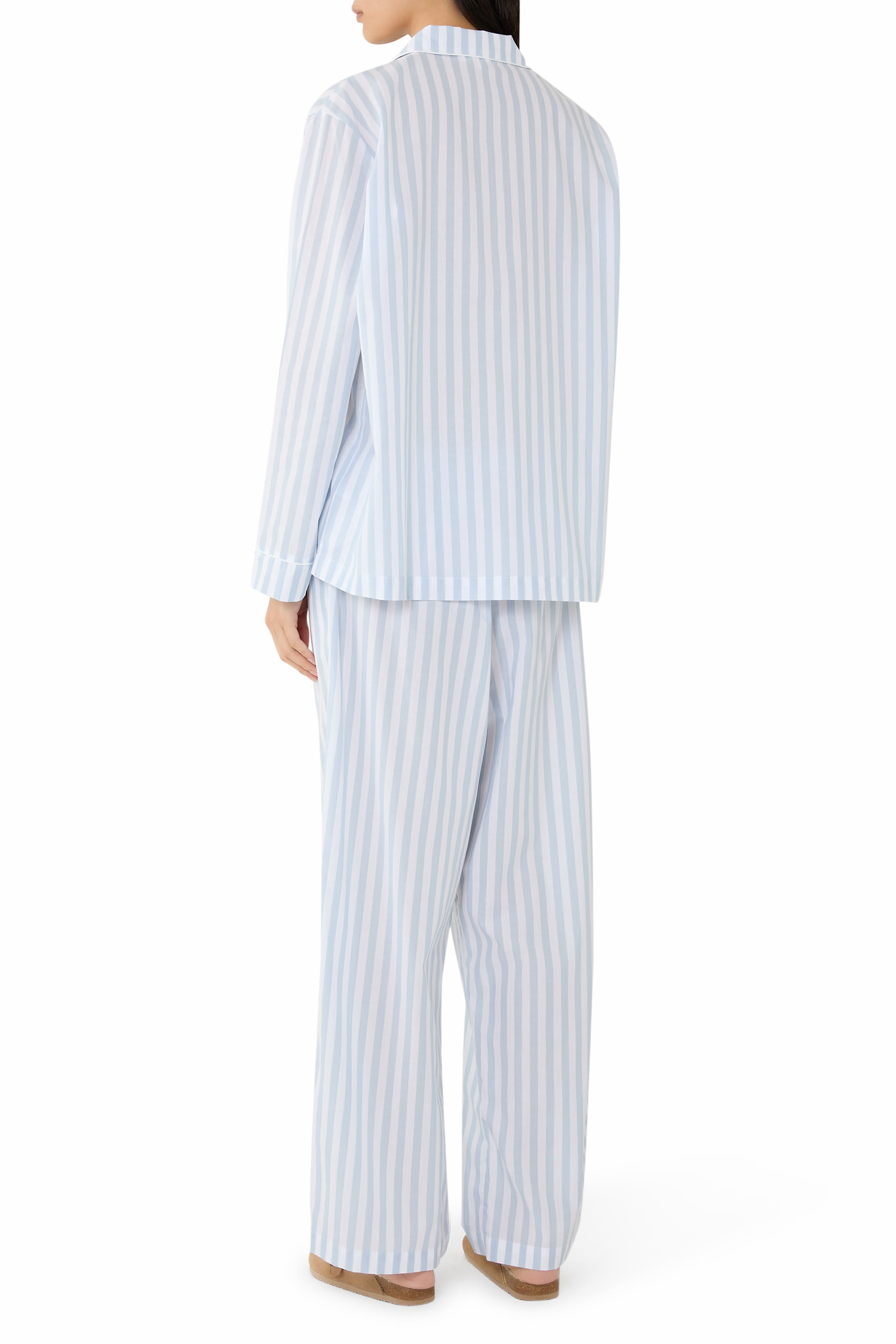 Organic Cotton Poplin Stripe Pyjama Set  