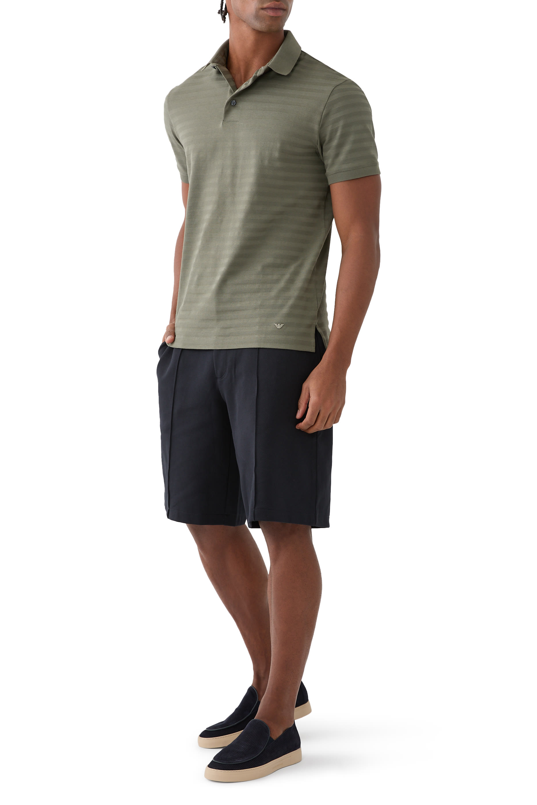 Horizontal Stripe Effect Polo Shirt