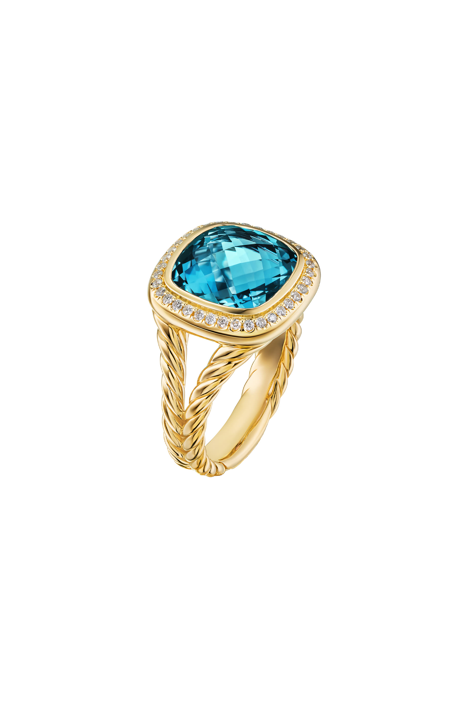 Albion® Ring, 18k Yellow Gold & Topaz, Diamonds