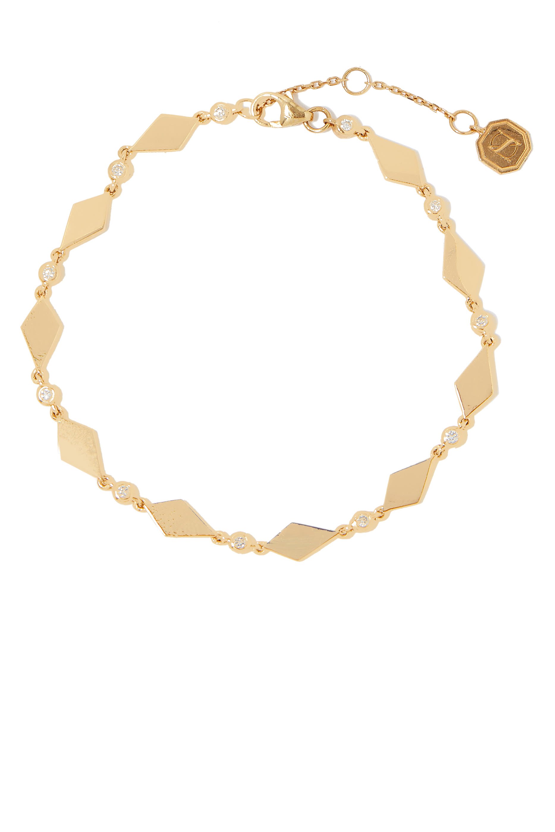 Mosaic Bracelet, 18k Yellow Gold & Diamonds
