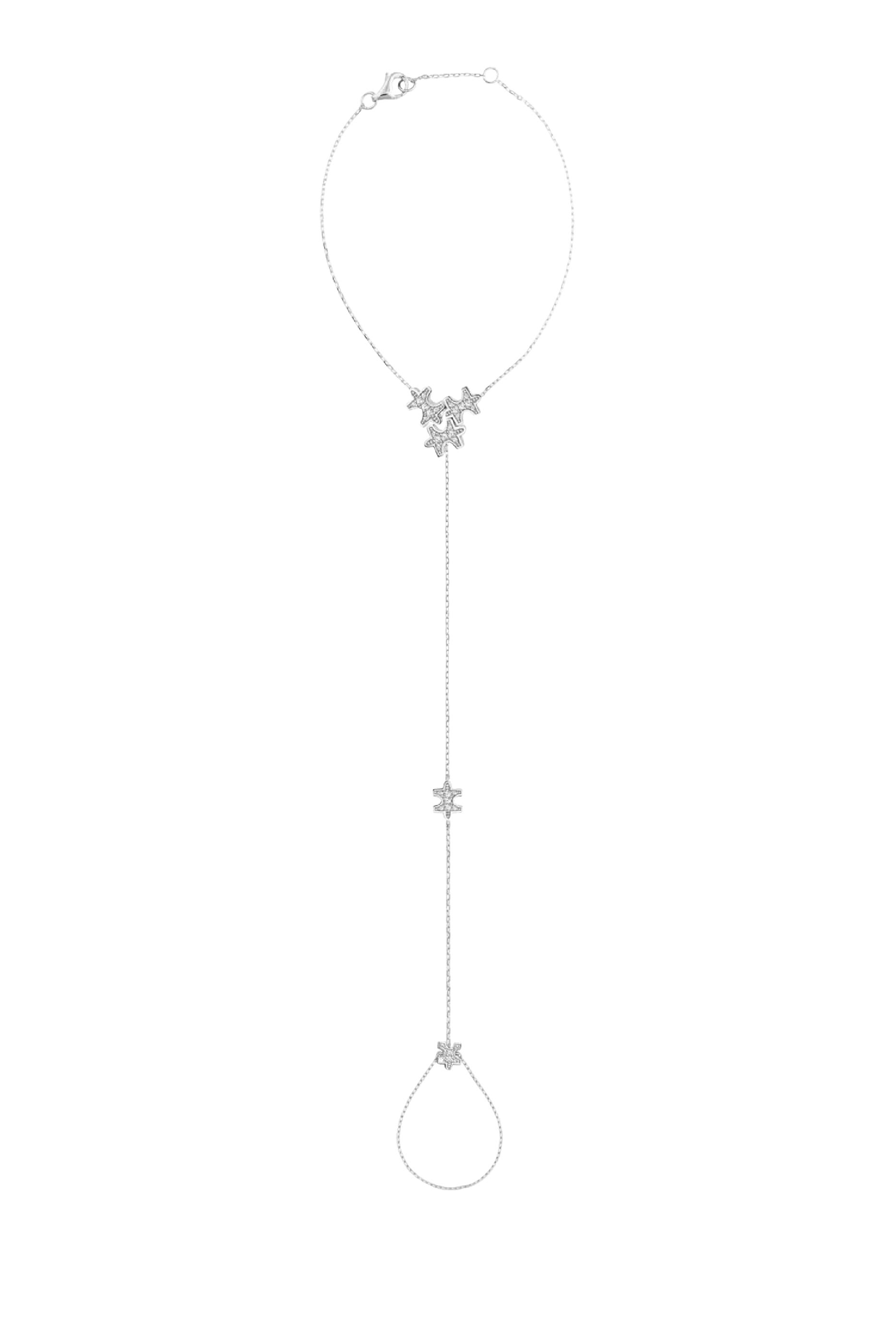 Multi-Pav&eacute; Hand-Chain, 18K White Gold & Diamonds