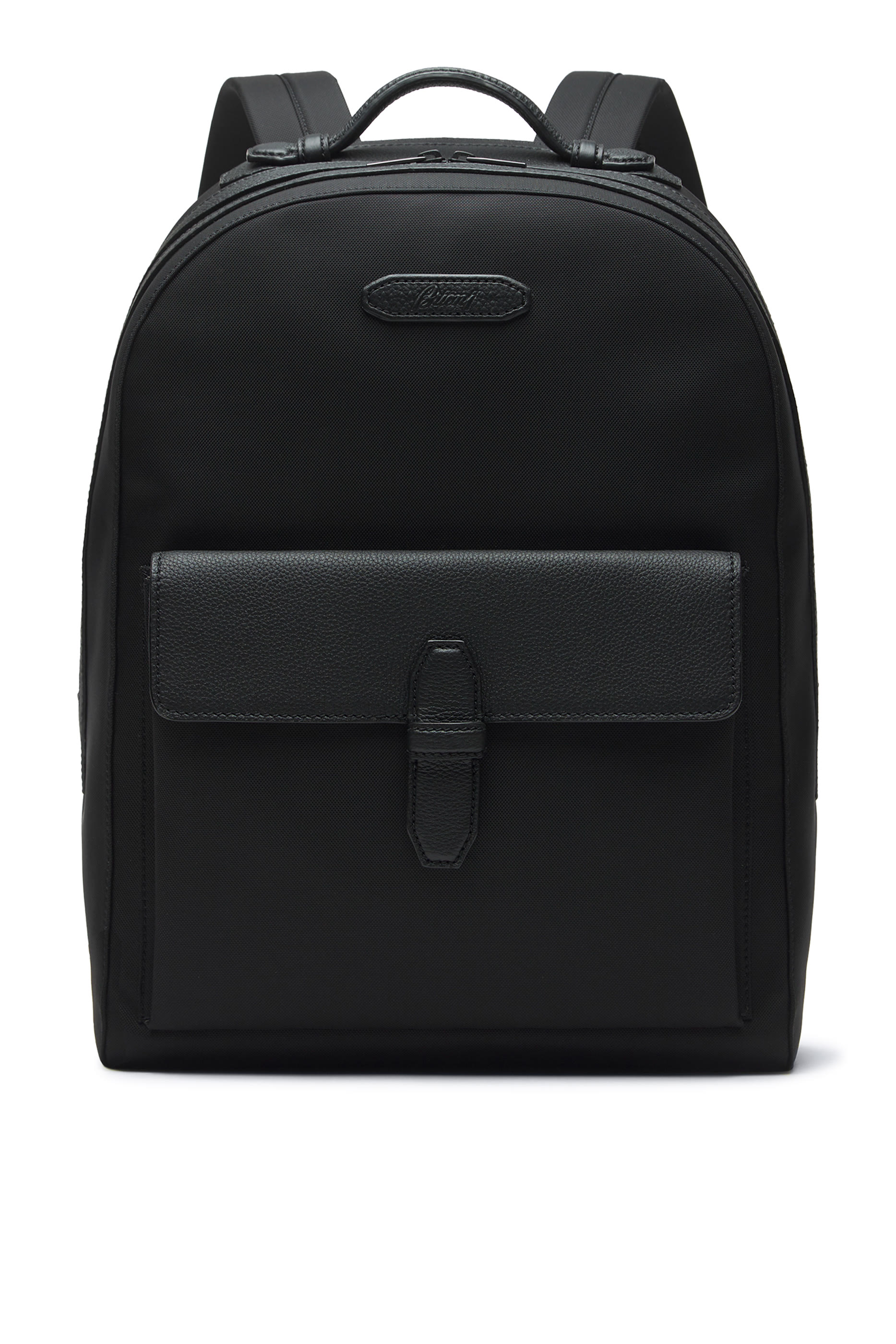 Nylon & Grained Leather Backpack
