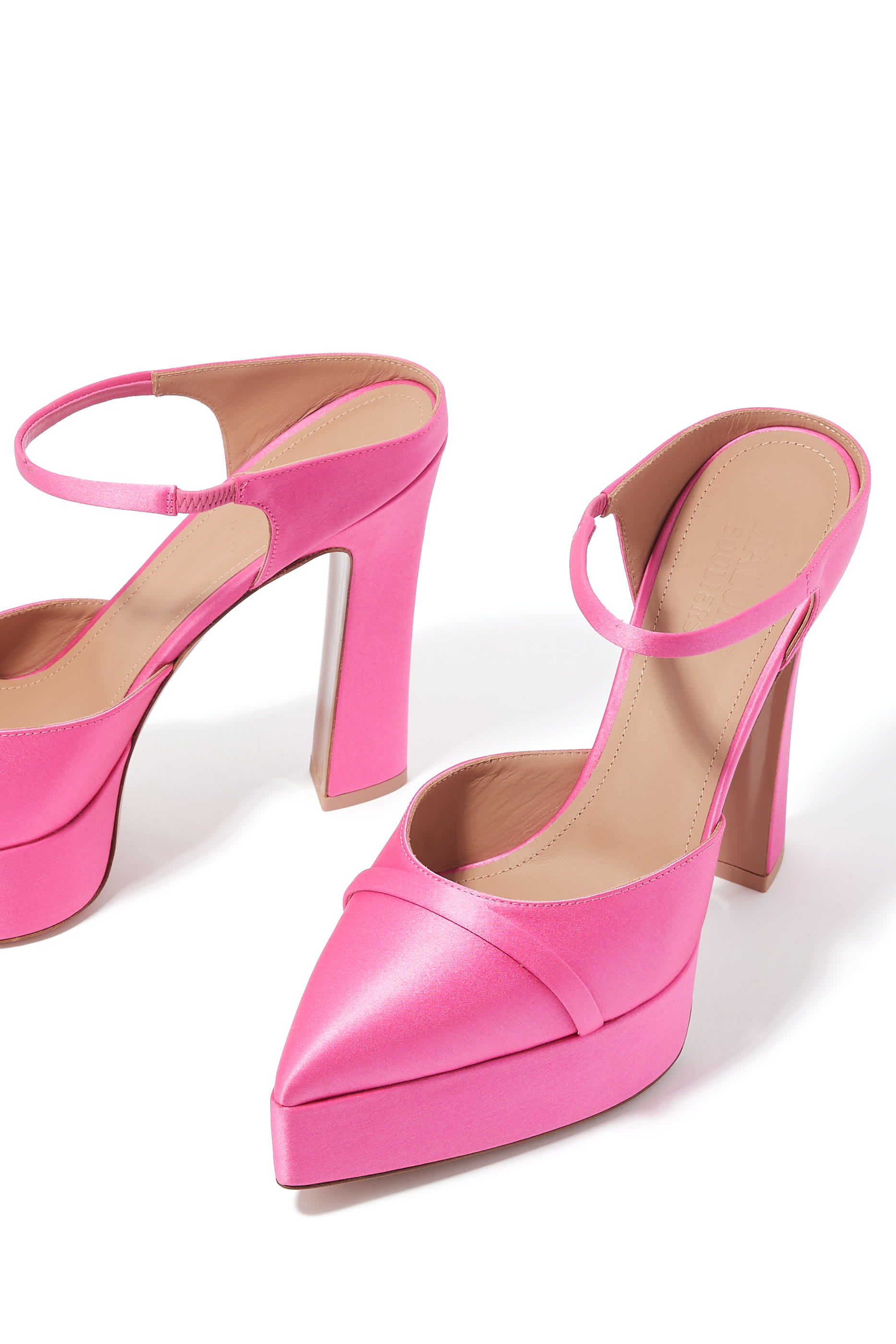 Uma 125 Satin Platform Mules