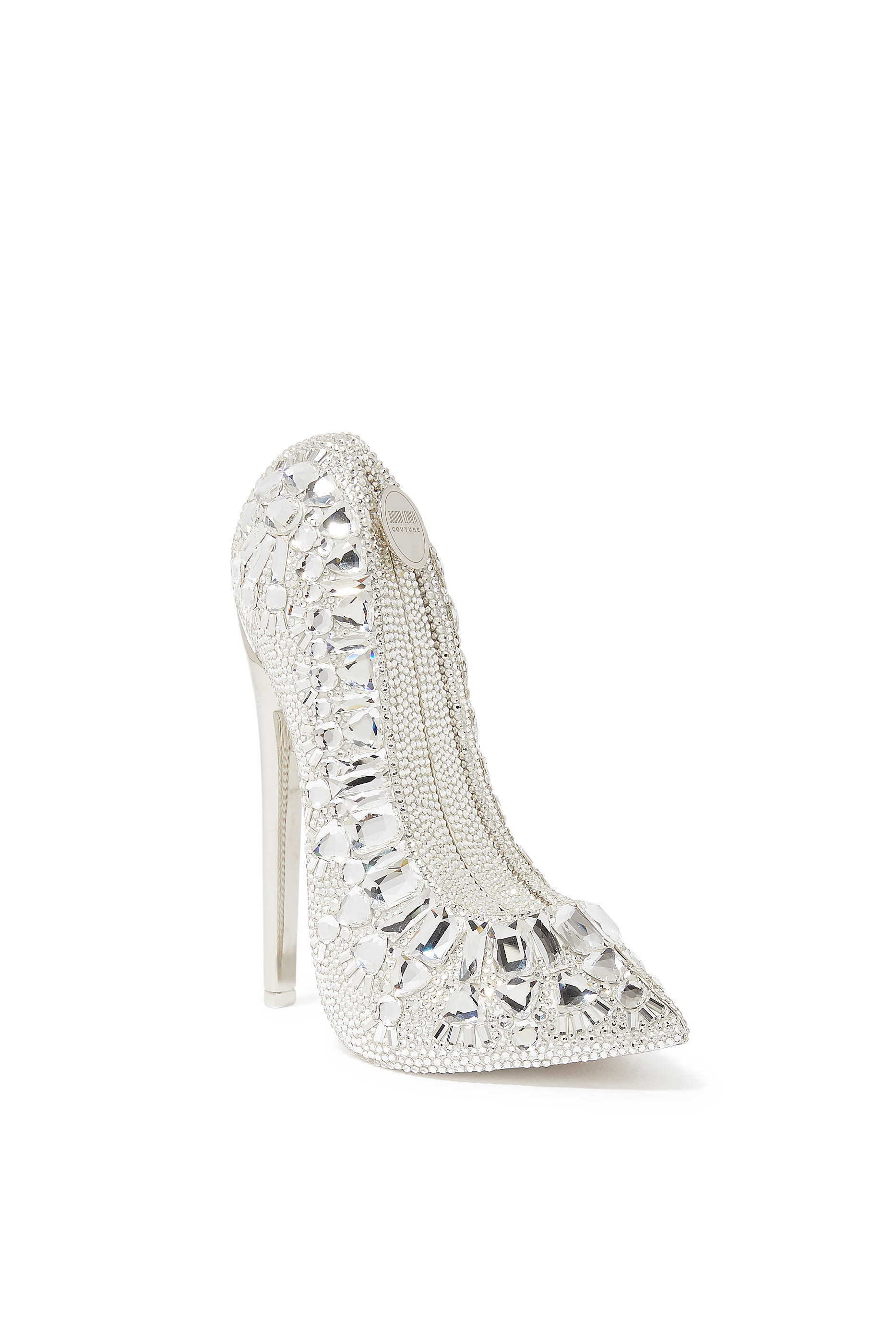 Stiletto Crystal-Embellished Clutch