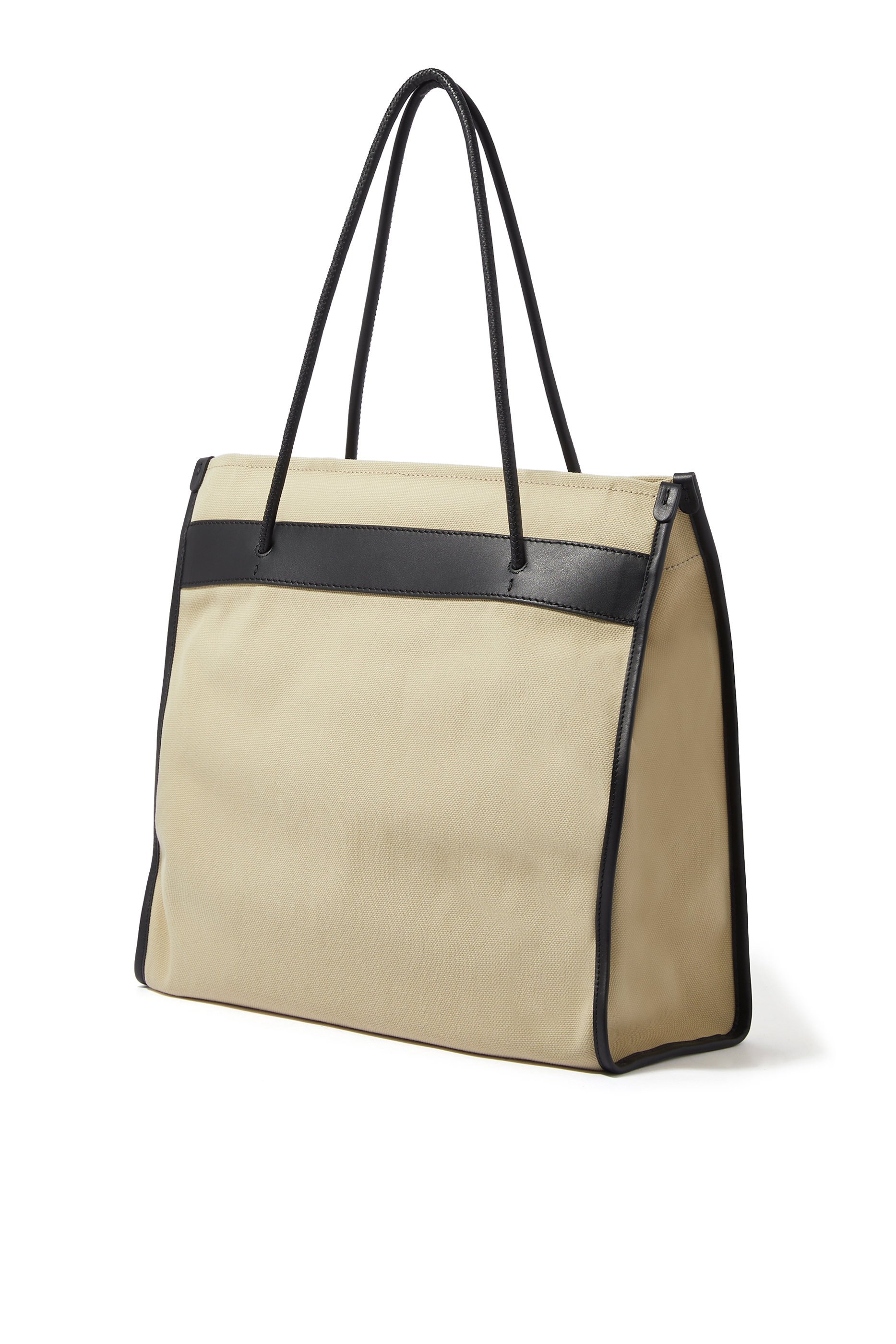 Logo Print Canvas Tote Bag