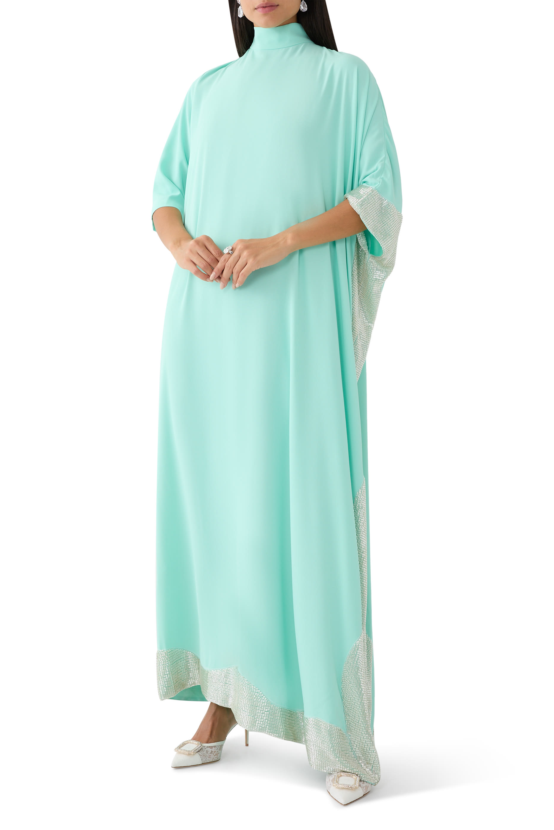 Asymmetric Embroidered Kaftan