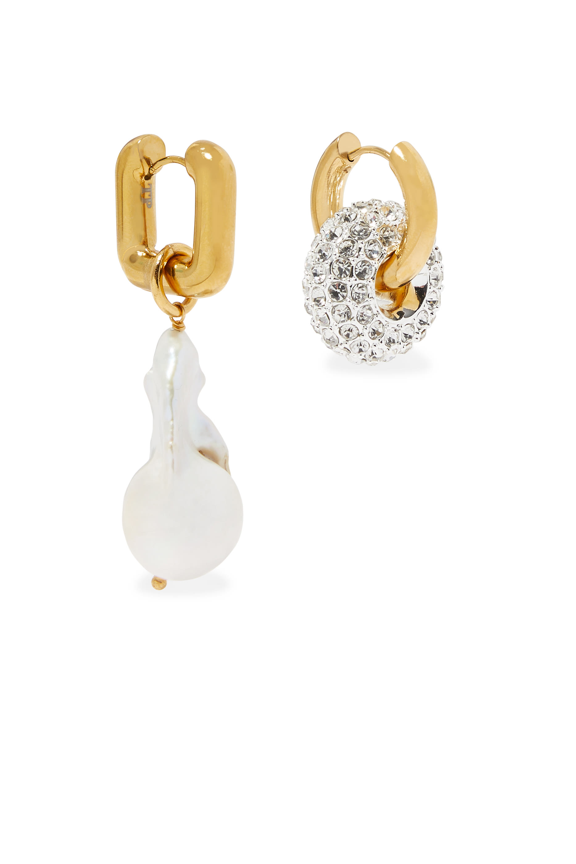 Pearl and Round Strass Earrings