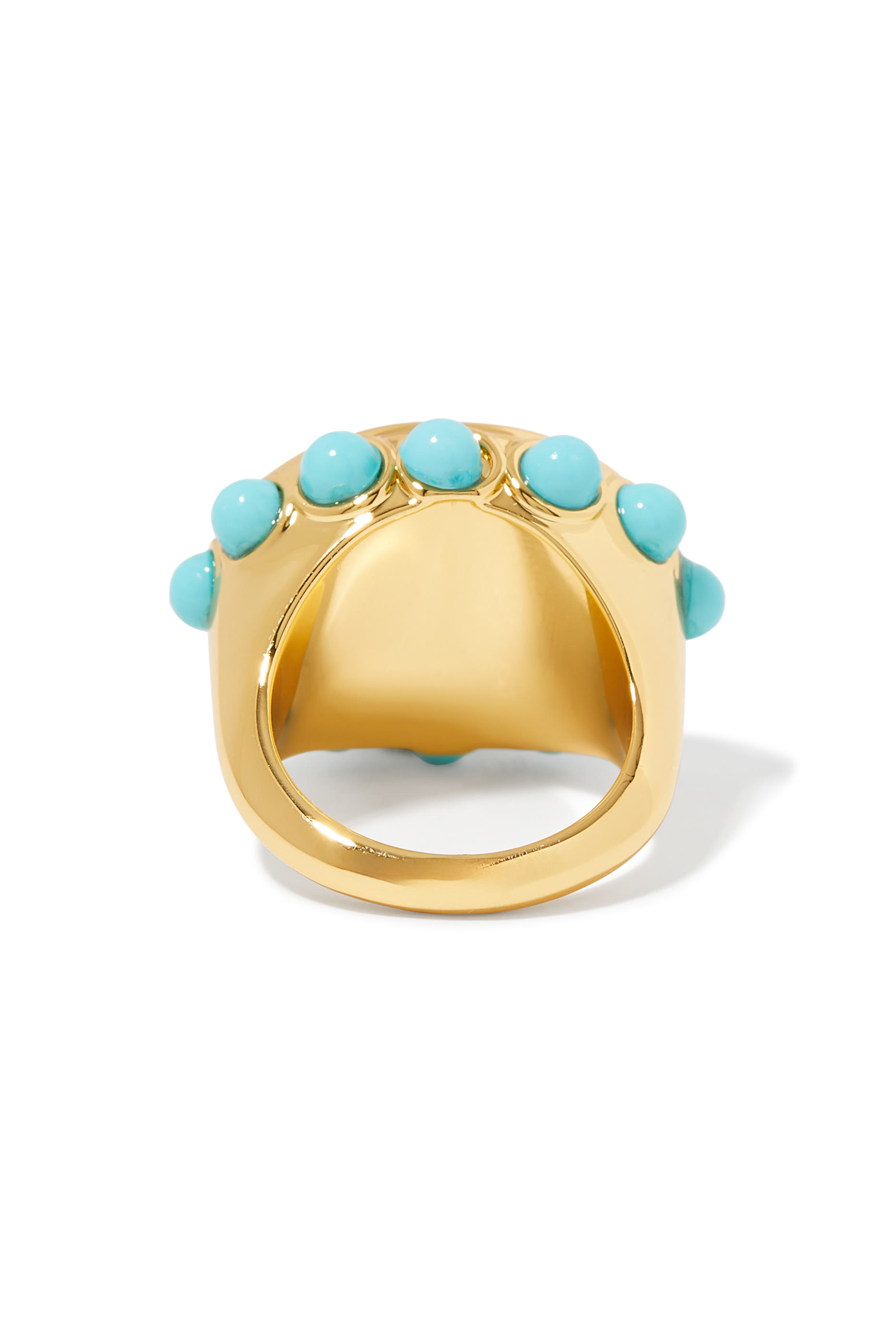 Small Oval Cocktail Ring, Brass & Crystal