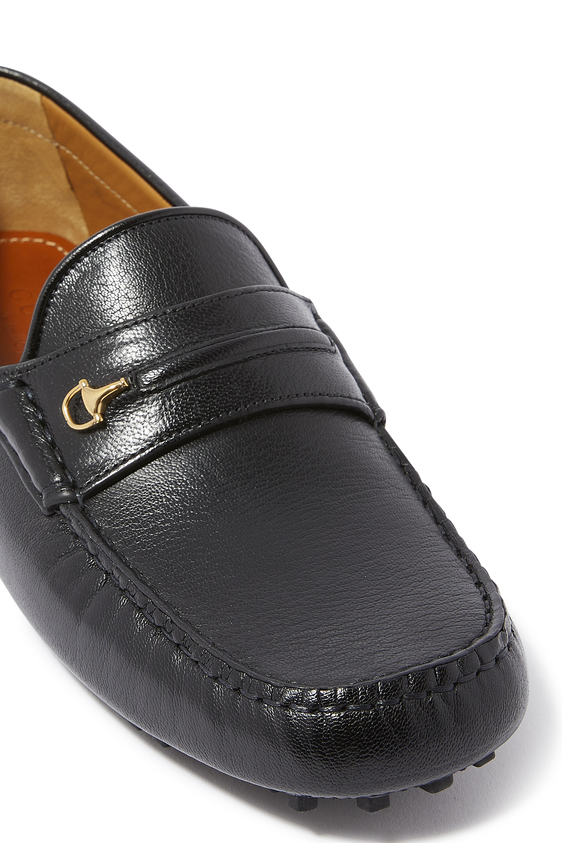 Driver Half Horsebit Leather Loafers