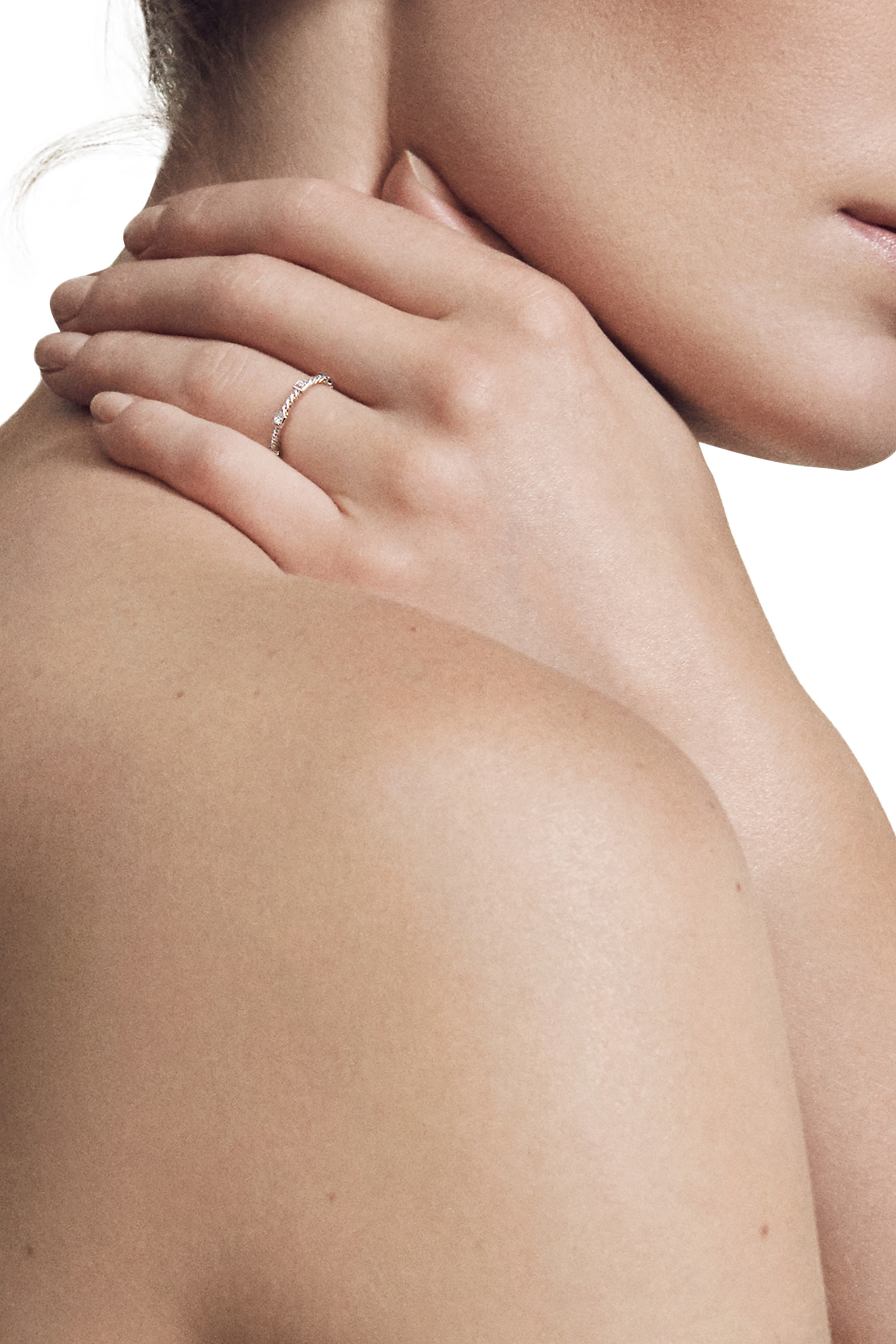 Cable Collectibles Stack Ring, 18k White Gold & Diamond