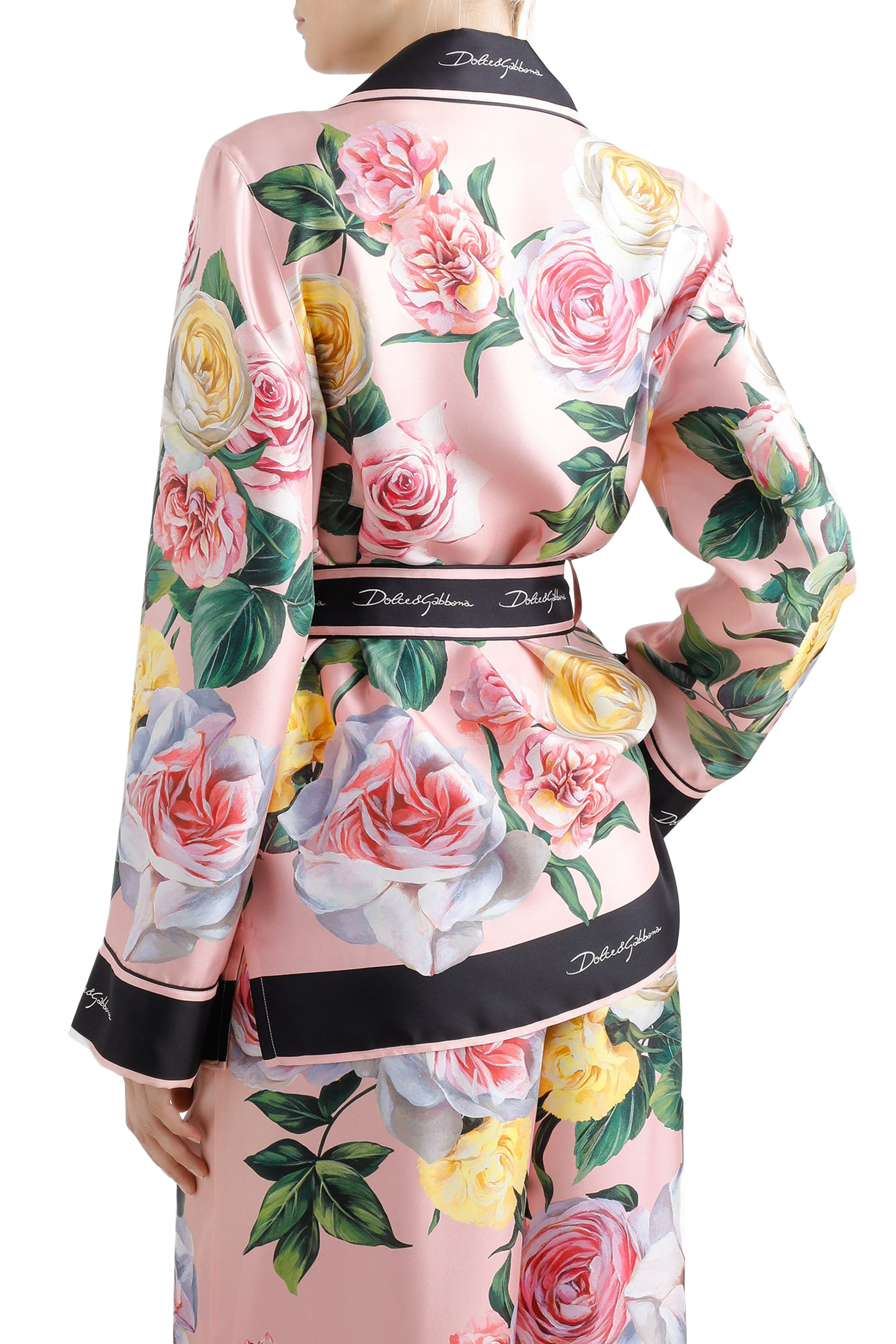 Rose and Peony Print Twill Pajama Shirt