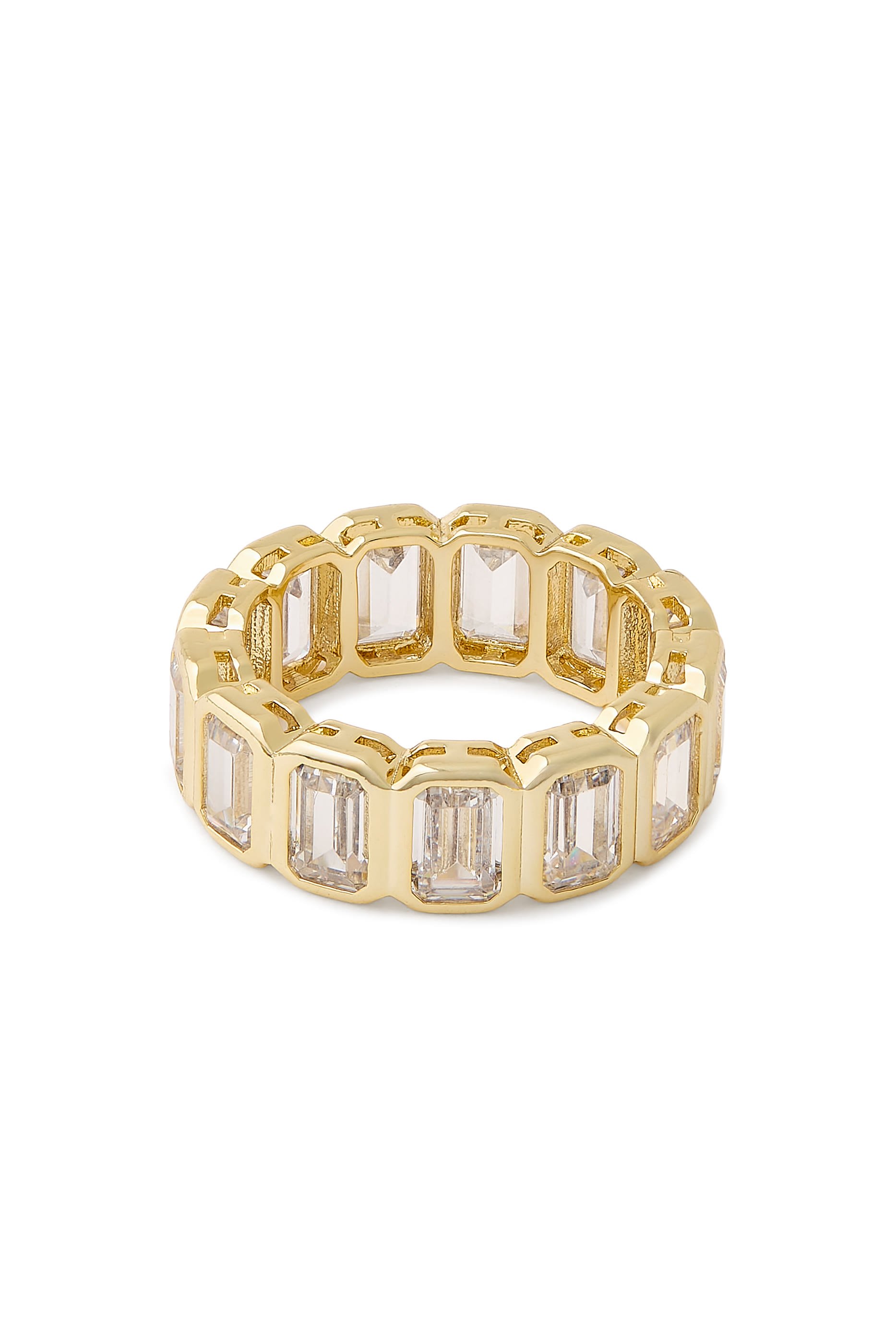  Gold Band with Emerald CZ